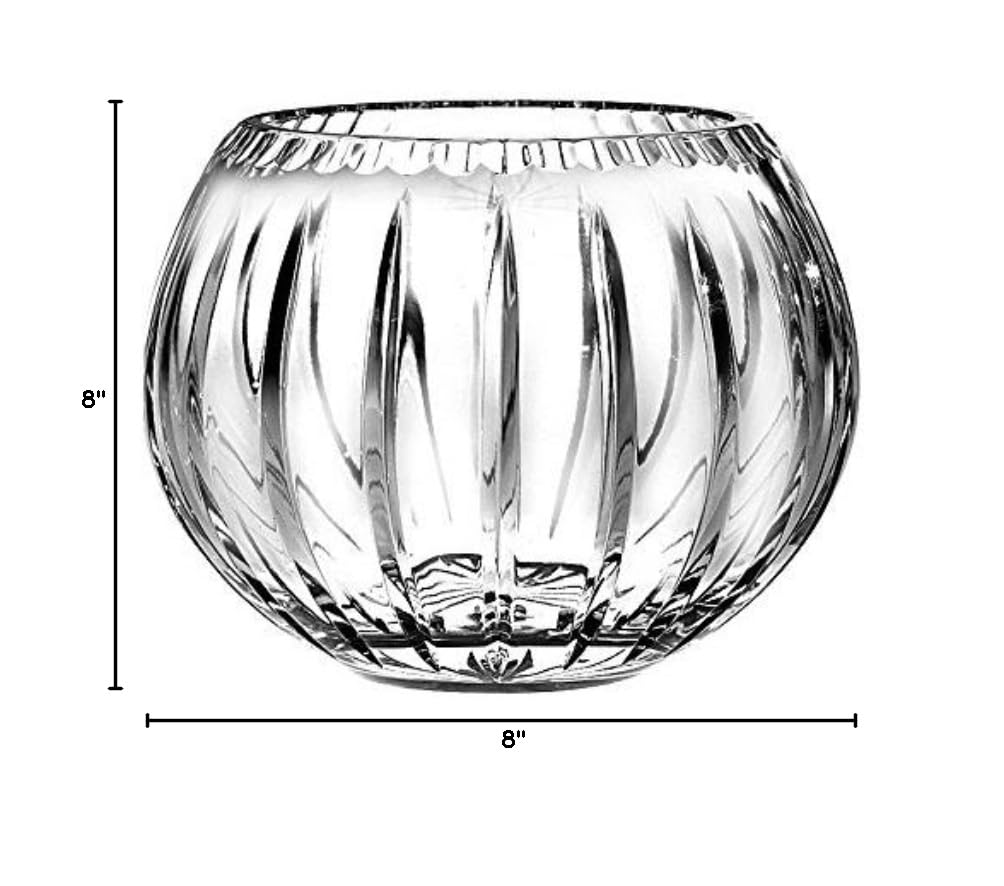 Barski European Hand Cut Crystal Rose Bowl - 8