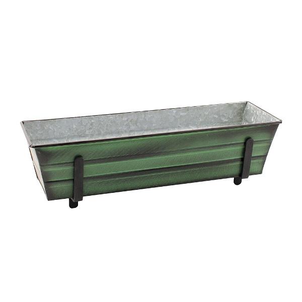 Galvanized Steel Flower Box Planter - Rustproof Outdoor Garden Planter for Flowers, Herbs & Plants - Perfect for Patio, Balcony & Window Sill Decor