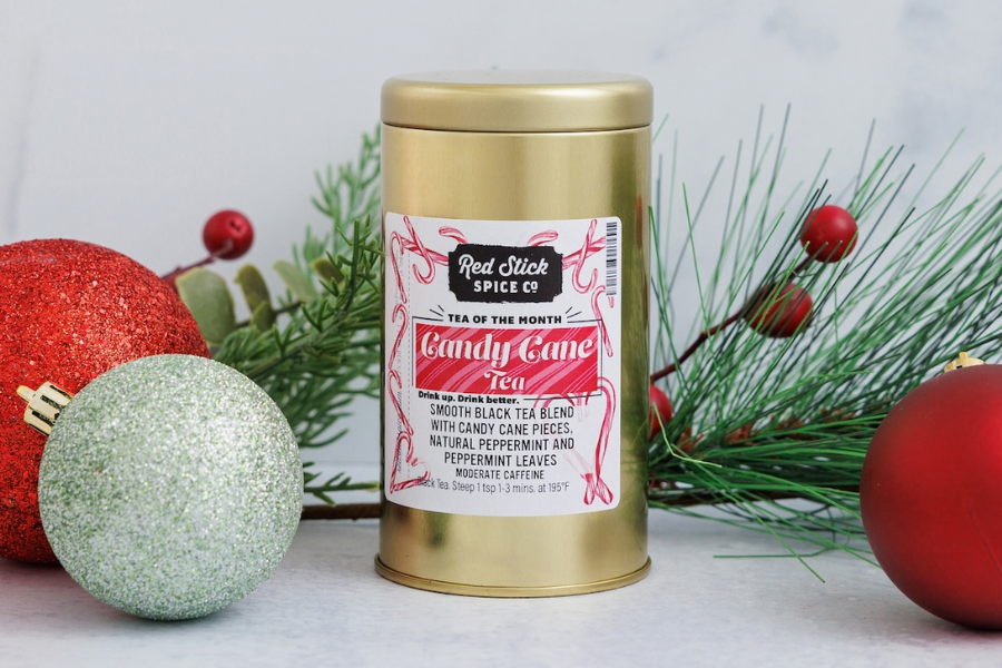 Premium Candy Cane Black Tea Loose Leaf - Holiday Flavored Tea for Christmas Gifts & Winter Relaxation - Perfect for Afternoon Tea, Office Break, and Cozy Evenings by the Fireplace