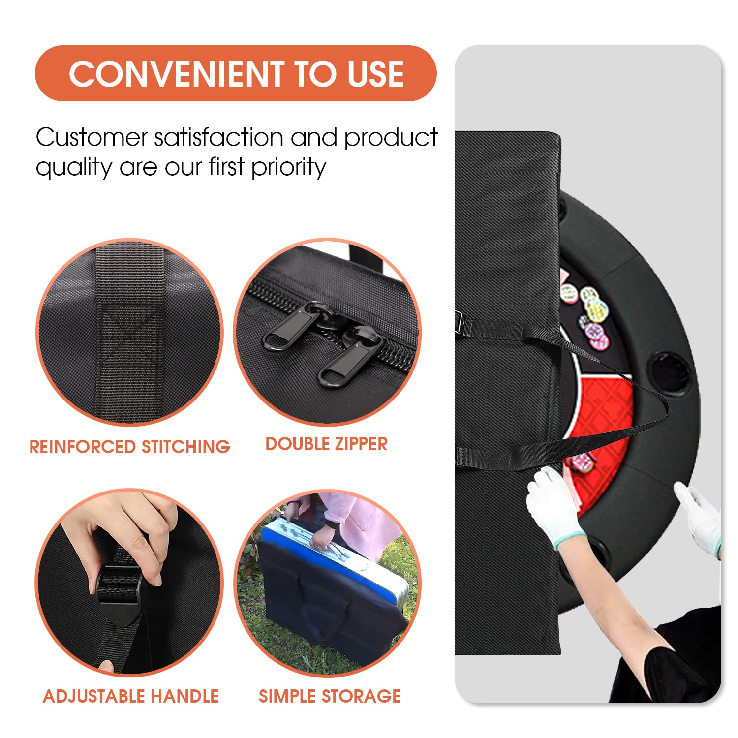 Waterproof 600D Folding Table Storage Bag - Portable Carry Bag for Picnic Tables, Large Moving & Protective Cover - Ideal for Outdoor Camping, Beach Trips & Home Storage