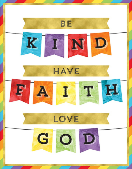 Inspirational Be Kind Have Faith Love God Wall Art - Motivational Christian Home Decor for Living Room, Bedroom & Office