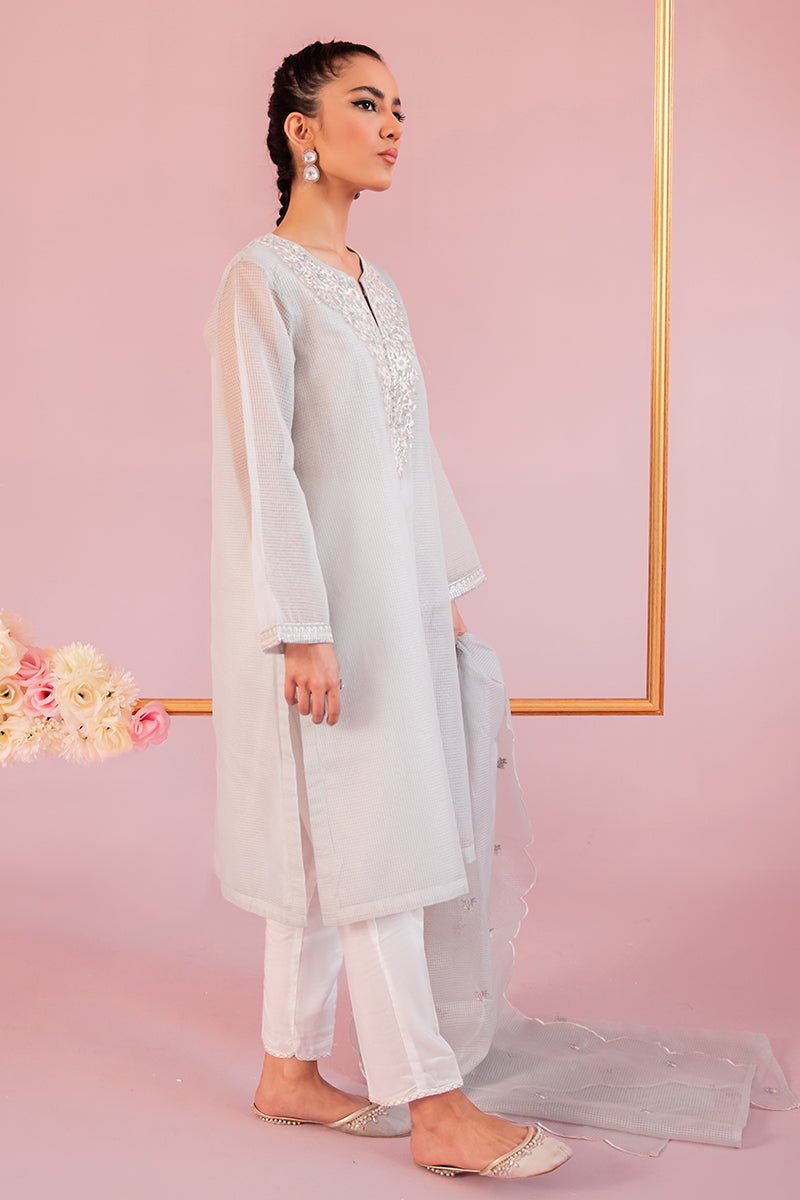 AQUA HAZE 2PC Set - Stylish Women's Shirt & Dupatta Outfit for Casual Wear, Parties & Festive Occasions