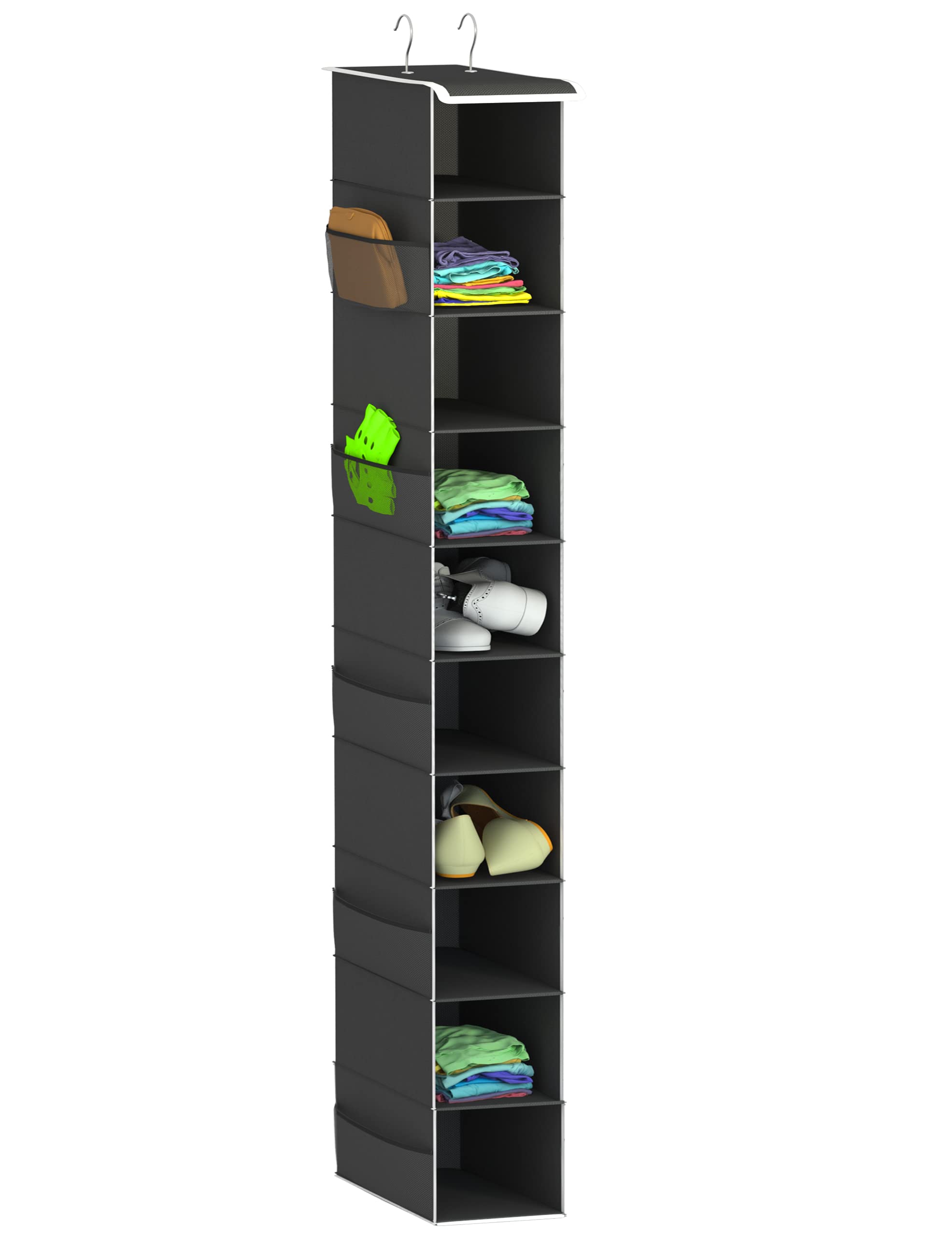 Coastal Rose Hanging Shoe Organizer for Closet - 10-Tier Space Saving Shoe Storage Rack | Perfect for Small Spaces, Bedroom, Entryway & Dorm Organization