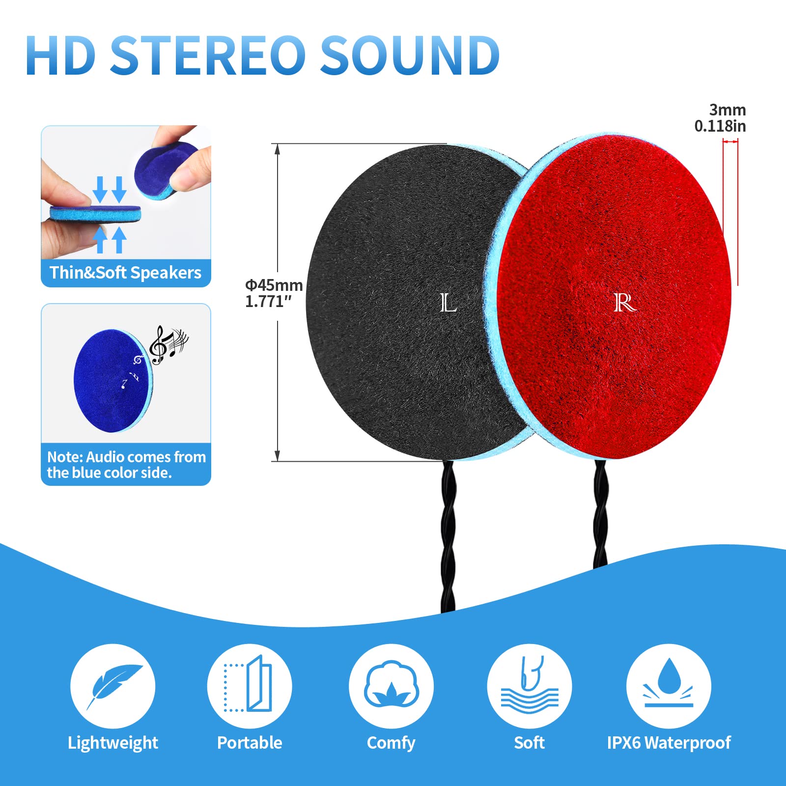 Wireless Sleep Headphones with Stereo Sound - Comfortable for Side Sleepers | Perfect for Sleeping, Meditation, Travel & Relaxation