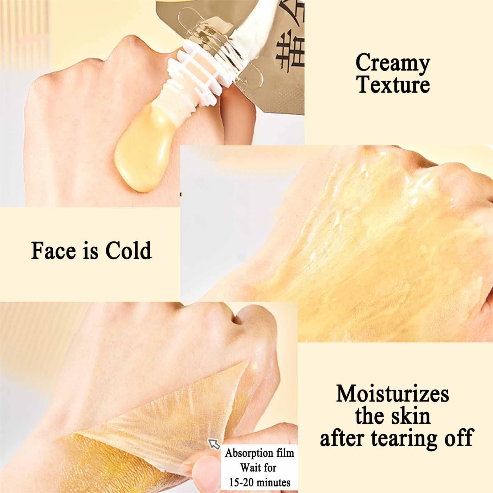 24K Gold Peel Off Face Mask with Retinol & Snake Venom - Anti-Aging, Deep Moisturizing Treatment for Glowing Skin (5 Pack) - Perfect for Spa Nights & Skincare Routines