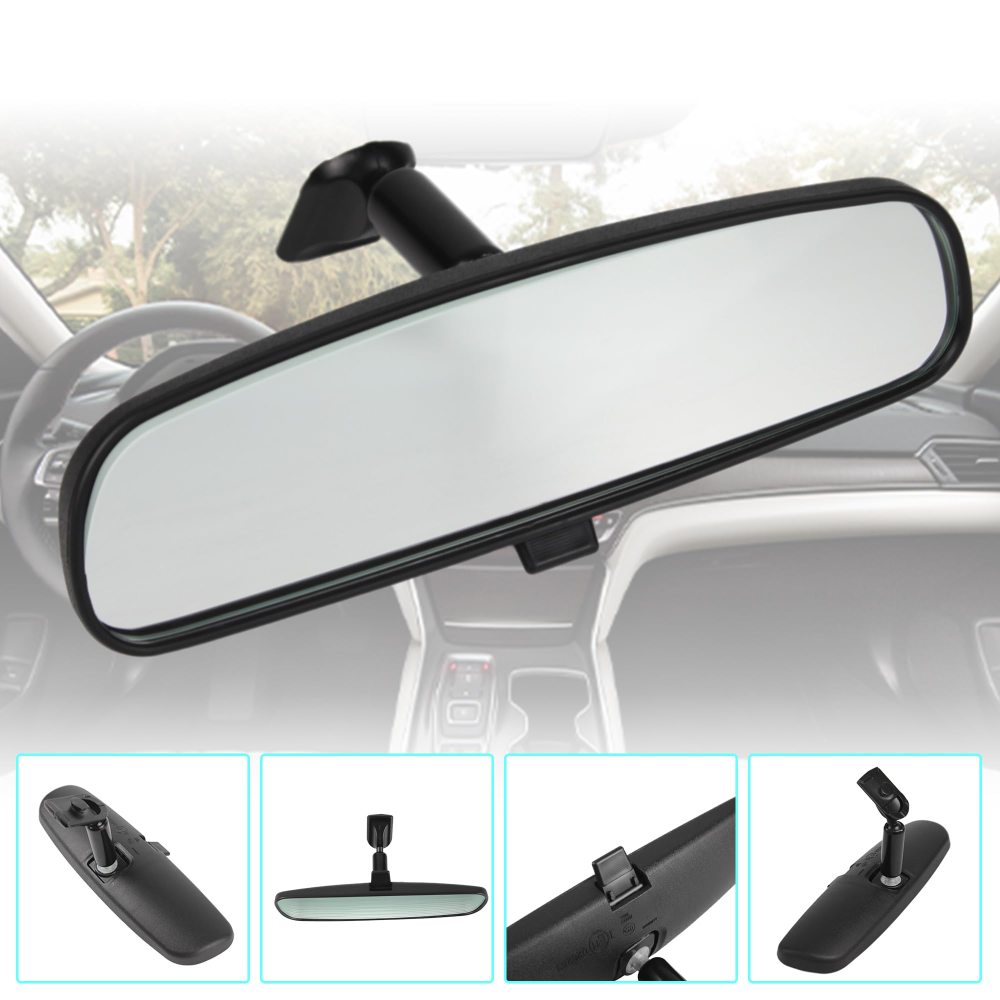 Honda Car Rear View Mirror Replacement - Compatible with 1998-2013 Accord, 2006-2011 Civic, 2000-2004 Odyssey, 2002-2008 Pilot, 2010-2014 CR-Z & Insight - Day/Night Auto Mirror (Replaces OEM 76400-SDA-A03) - Perfect for Parking, Reversing & Night Driving Safety