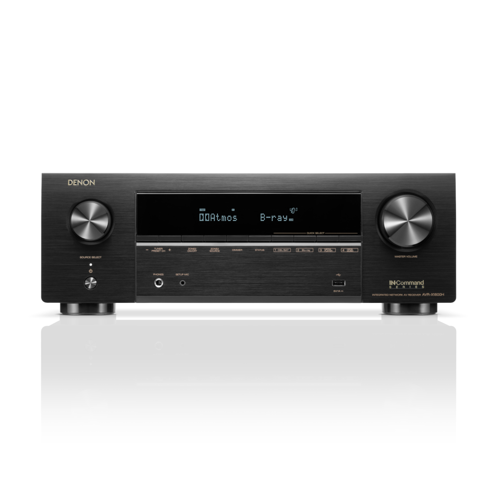 Denon AVR-X1800H 7.2 Channel 8K Ultra HD AV Receiver with Dolby Atmos - Home Theater Surround Sound System for Movies, Gaming & Music Streaming