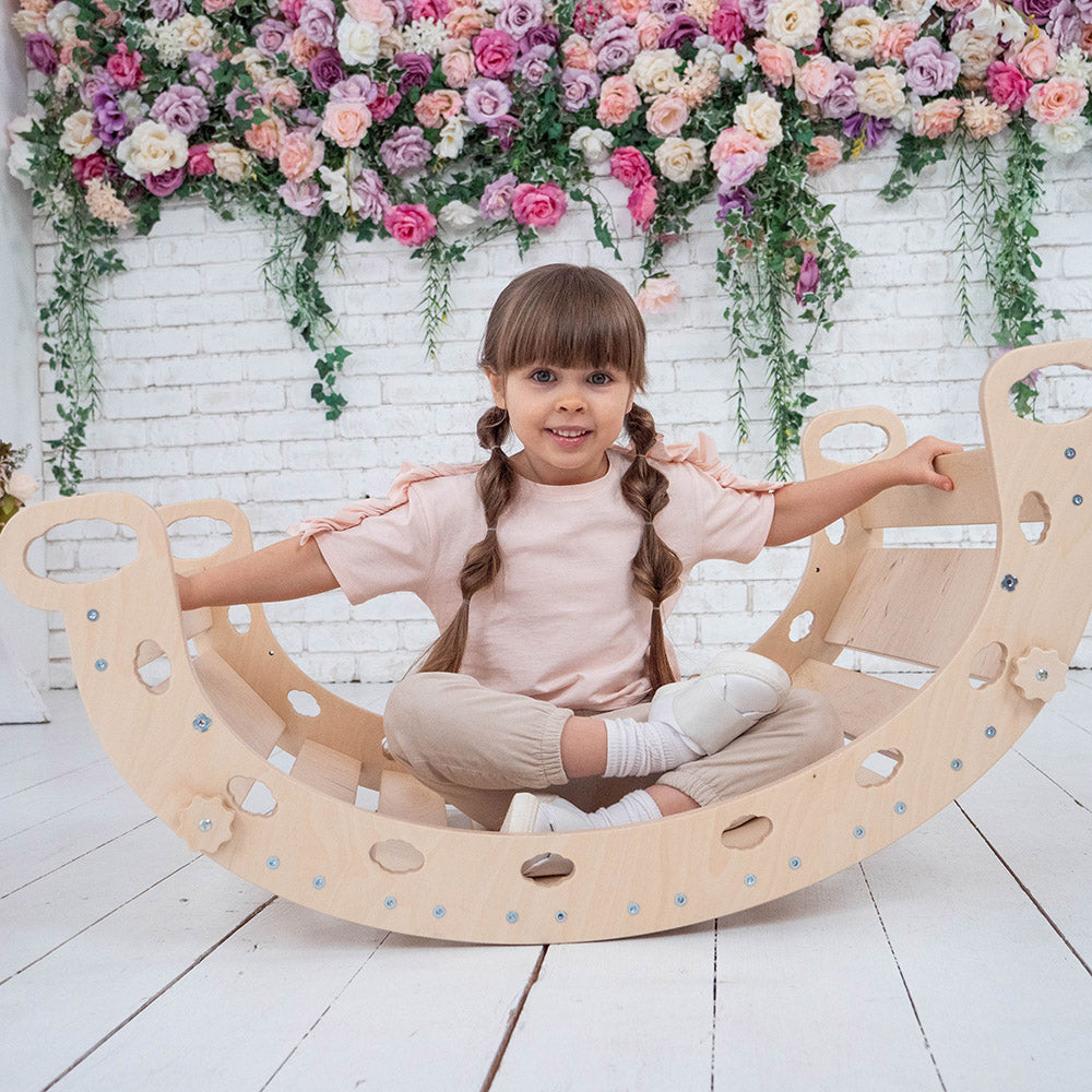 Montessori Balance Board for Kids - Wooden Wobble Board for Toddler Balance Training, Indoor Play & Yoga - Perfect for Home, Classroom & Gym Use