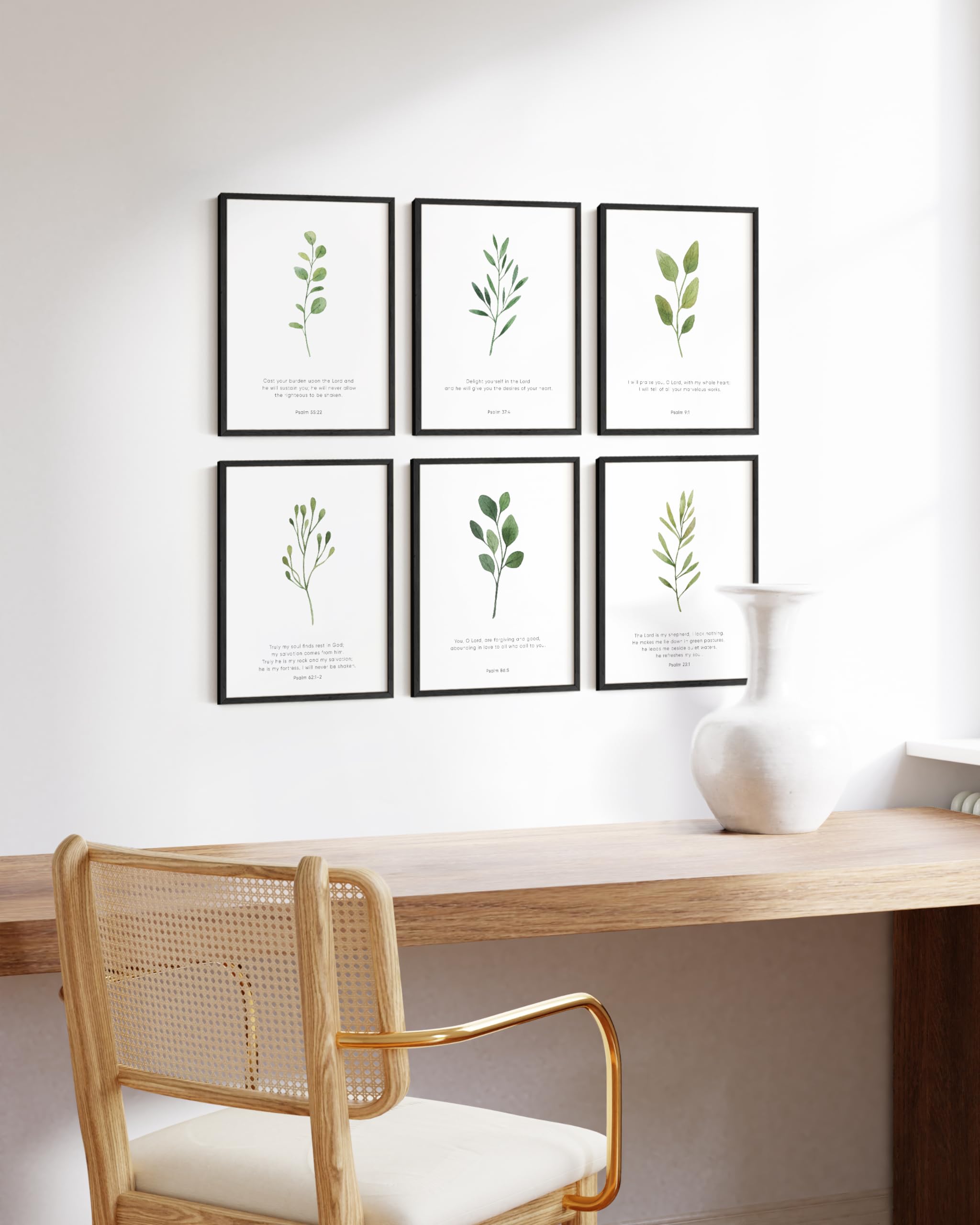 HAUS AND HUES Set of 6 Christian Wall Art Prints - Bible Verses Scripture Decor for Home & Church (11x14 Inches, UNFRAMED) - Perfect for Bedroom, Living Room & Office Inspiration