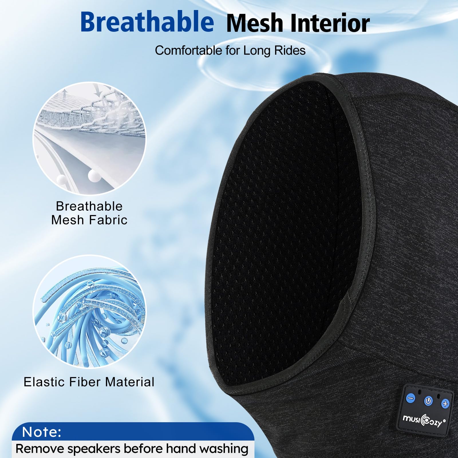 Musicozy Bluetooth 5.4 Balaclava Ski Mask - Winter Thermal Face Cover & Windproof Neck Warmer for Skiing, Snowboarding, Running & Outdoor Sports | Cold Weather Gear for Men & Women