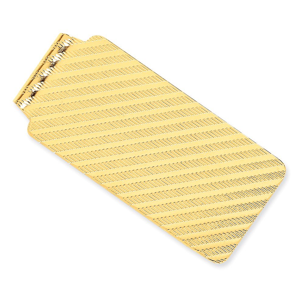 14k Yellow Gold Money Clip for Men - Elegant Luxury Cash Holder for Wallets, Bills & Credit Cards - Perfect Gift for Dad, Husband & Graduation
