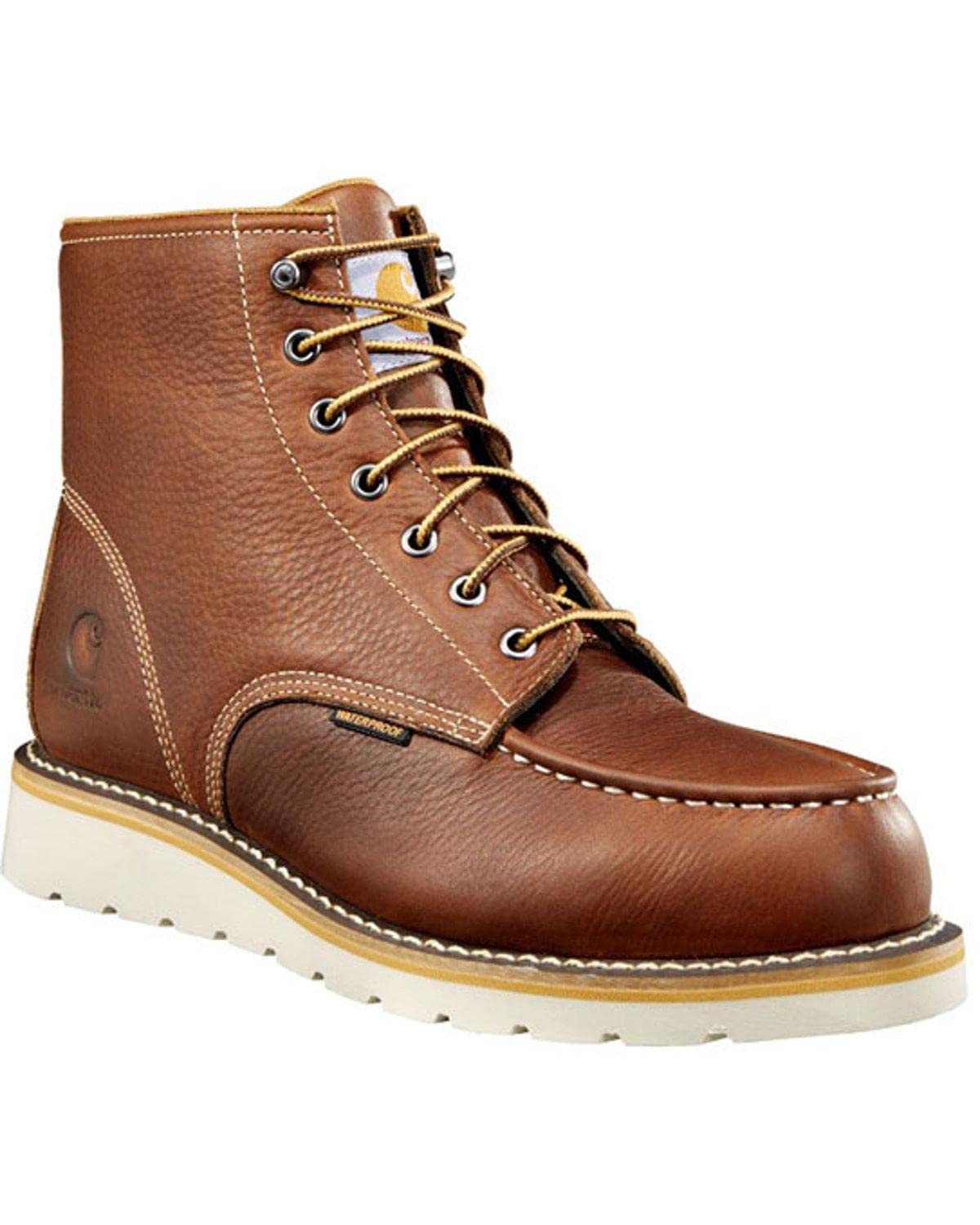 Carhartt Men's 6-Inch Waterproof Wedge Soft Toe Work Boots - Durable & Comfortable for Construction, Outdoor Jobs & Heavy Duty Work