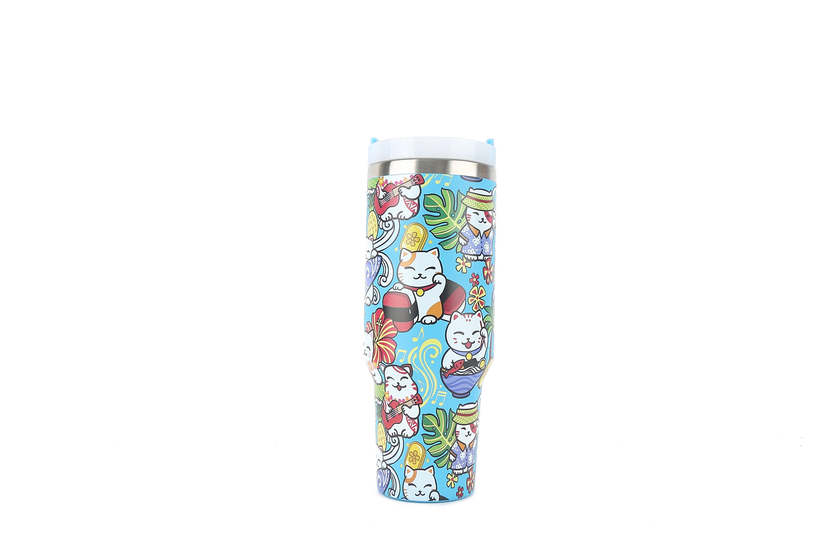 40oz Insulated Stainless Steel Tumbler with Lid & Straw - Leakproof Vacuum Sealed Double Wall Thermal Cup for Hot & Cold Drinks - Perfect for Office, Gym, Travel & Outdoor Activities - Neko Teal Color