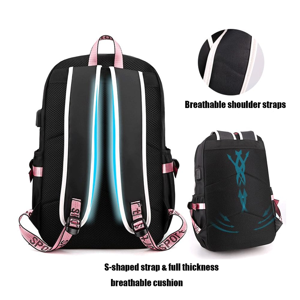 BTS Backpack Black - Kpop Laptop Backpack for Students & Travel 11.8x8.26x17.3in