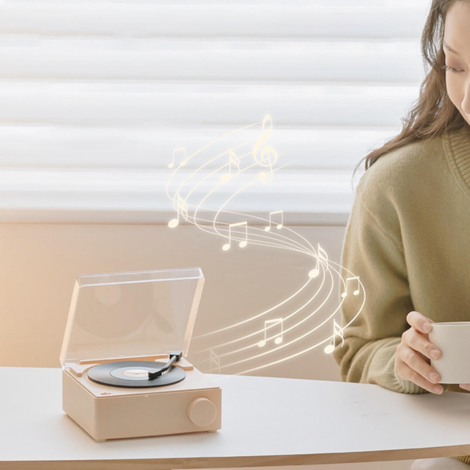 Wireless Record Player Speakers with Bluetooth, Portable Vertical Turntable for Beach, Parties, Yard, Bedroom, Home & Outdoor Use