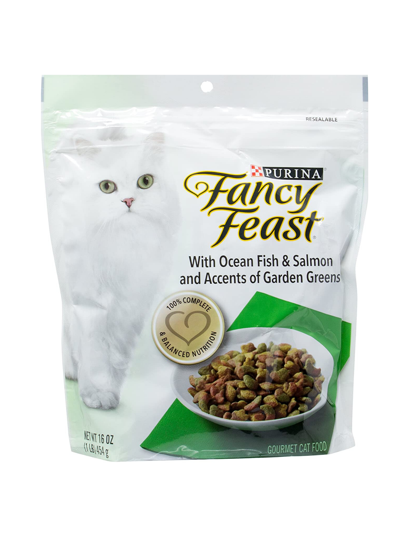 Fancy Feast Ocean Fish & Salmon Dry Cat Food for Adult Cats - 3.5lb & 7lb Bags - High Protein Grain-Free Kibble for Indoor & Outdoor Cats - Perfect for Mealtime & Treats