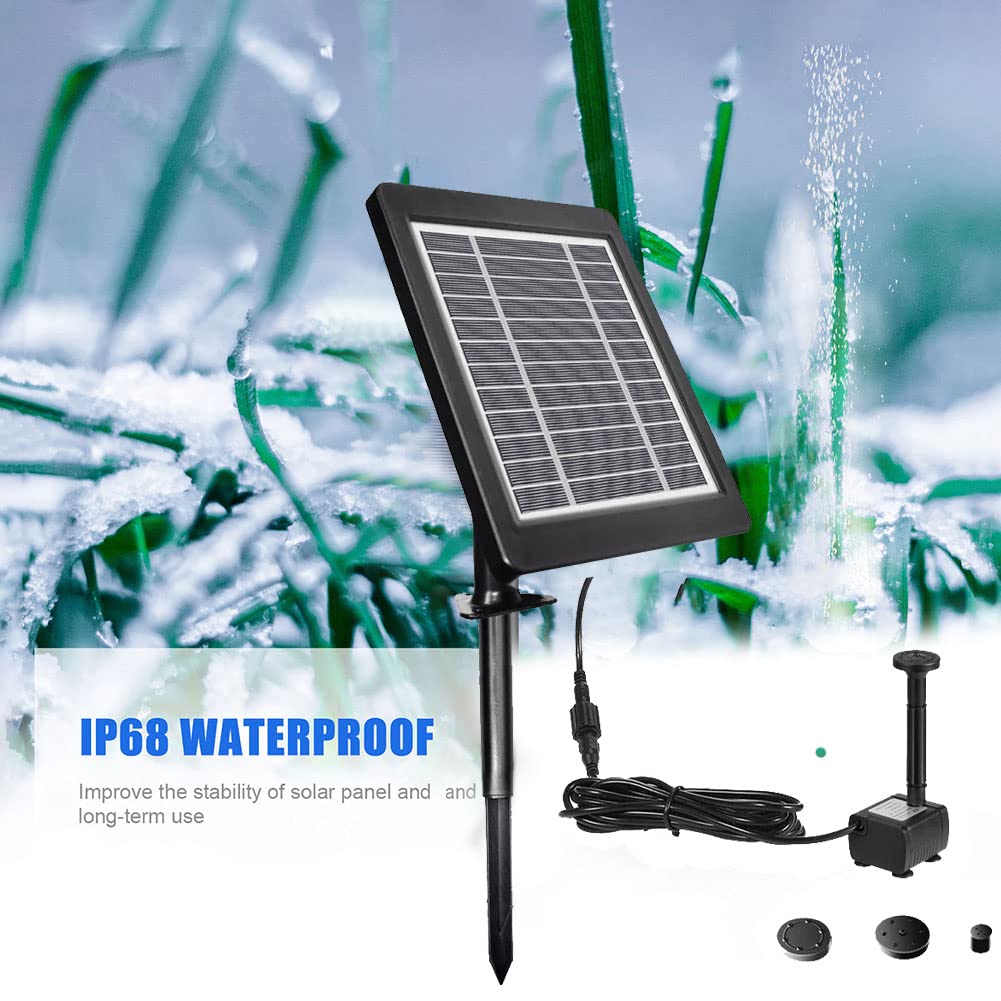 200L/H Solar Powered Water Fountain Pump with Sprayer - Plastic Mini Water Pump for Bird Bath, Pond, Pool & Garden - Outdoor Decorative Fountain for Patio, Yard & Backyard Landscaping