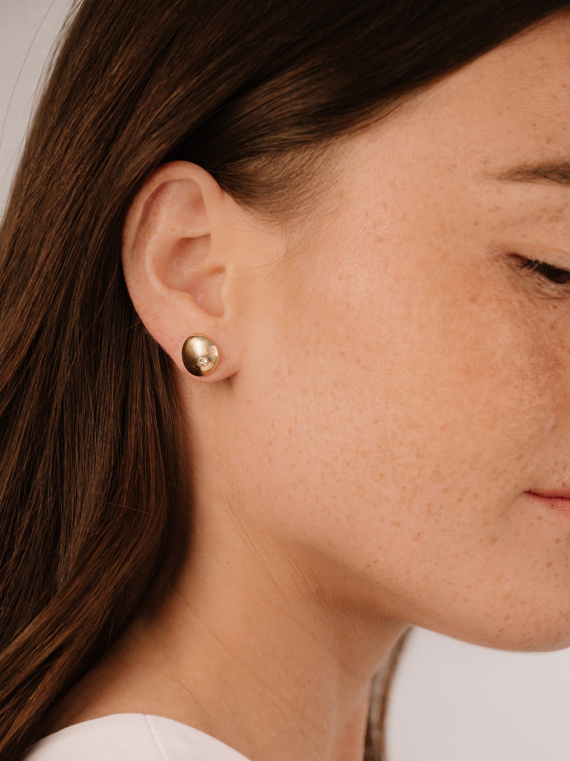Polished Pebble Crystal Stud Earrings - Elegant Natural Stone Jewelry for Women | Perfect for Daily Wear, Office & Special Occasions
