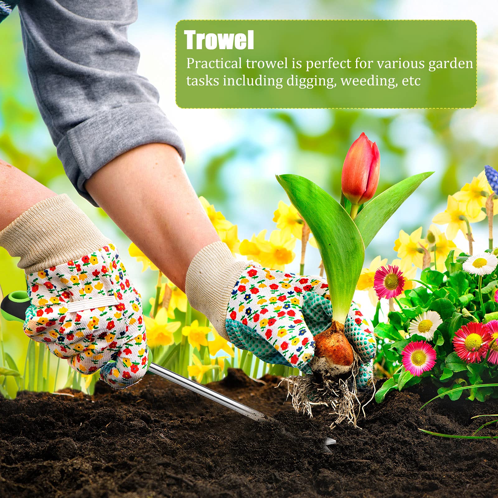 Stainless Steel Hand Weeder Tool - 2 Pronged Garden Fork with Ergonomic Handle for Weeding, Lawn Care & Farmland Transplanting (2-Piece Set) - Perfect for Home Gardening, Landscaping & Professional Farm Use