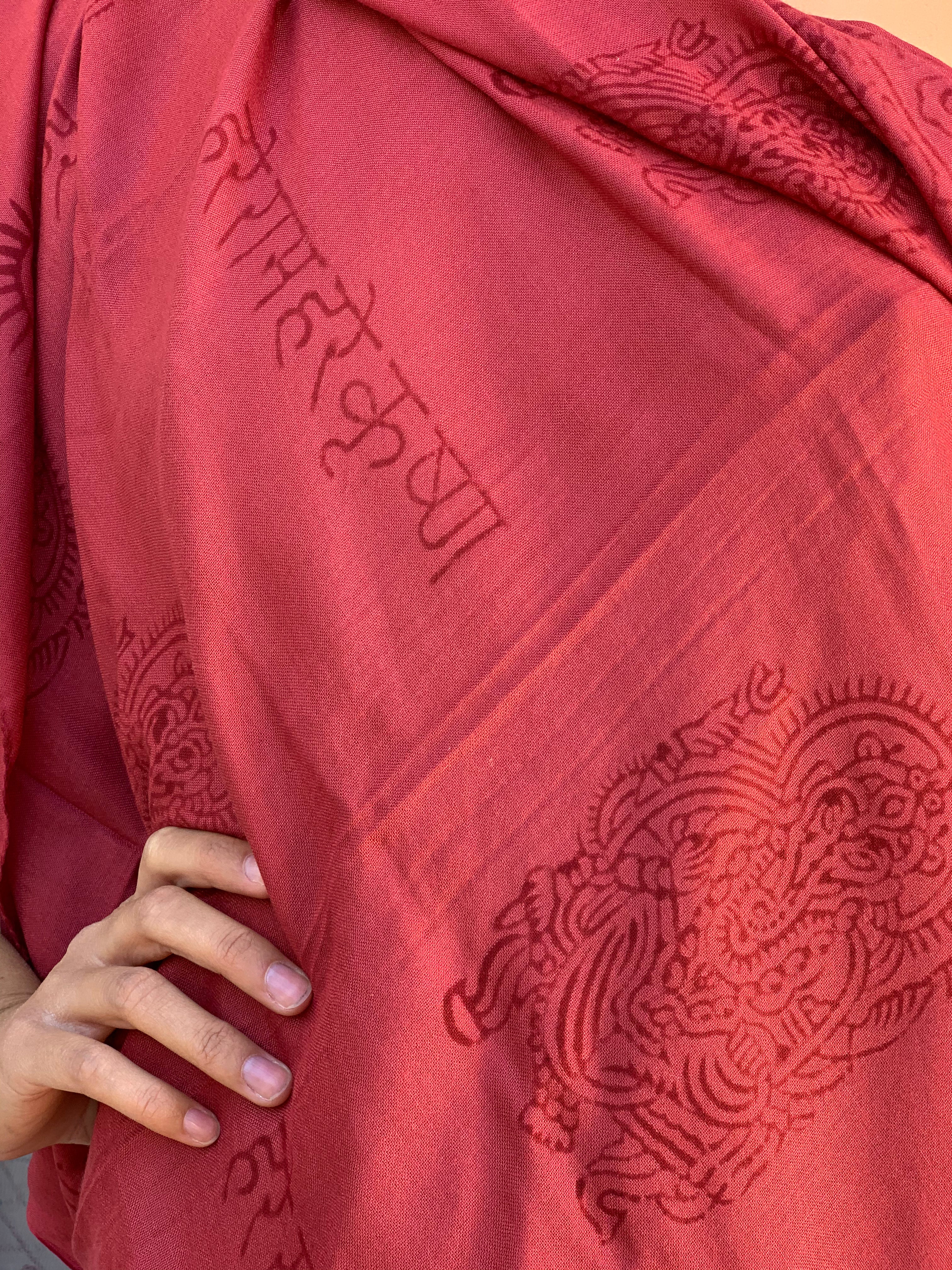 Large Size Om Print Sarong Pareo Shawl - Perfect for Beach, Pool, and Summer Outfits