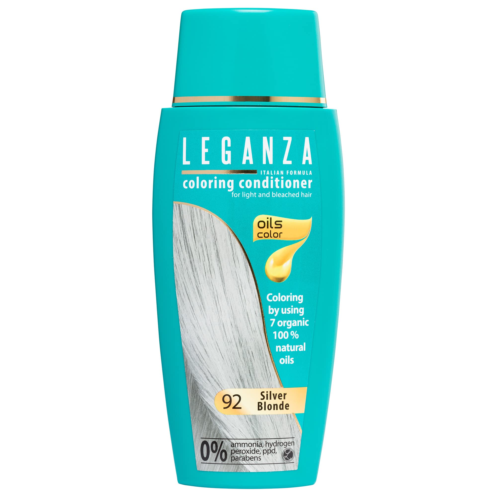 92 Silver Blonde Coloring Conditioner with 7 Natural Oils - Ammonia & Paraben Free Hair Dye for Gray Coverage & Toning - Perfect for At-Home Hair Color & Salon-Quality Results