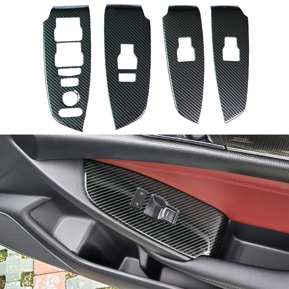 2018-2022 Honda Accord Door Window Switch Panel Cover - Compatible with Accord LX, EX, EX-L & Touring Trims - Replacement Door Lock Control Button Trim (No Seat Heating Buttons) - Interior Car Accessories Upgrade for Enhanced Driving Experience