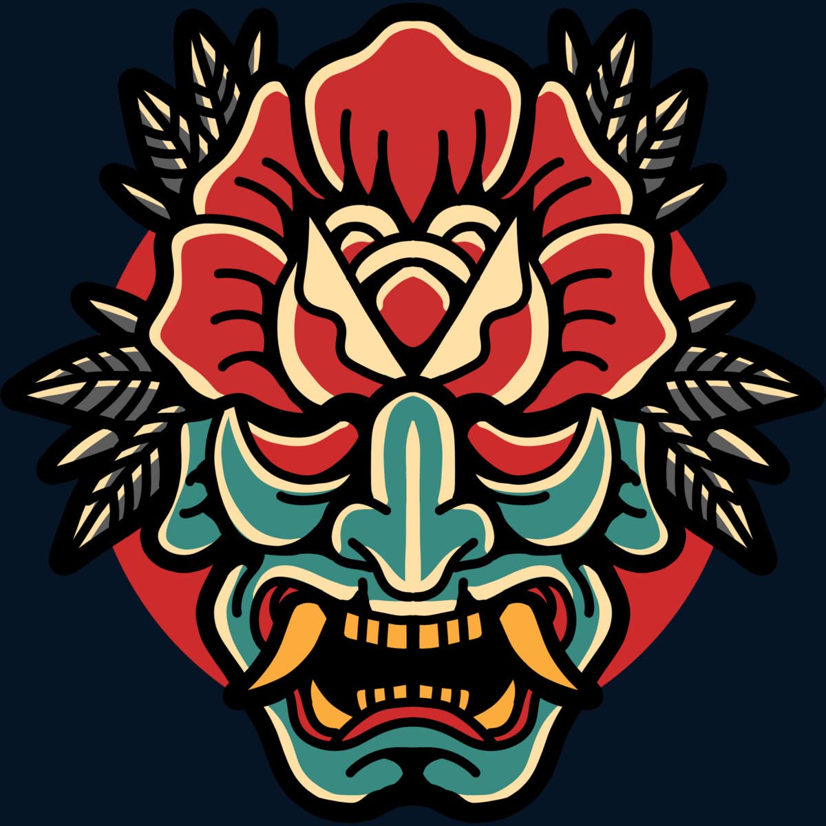 Design By Humans Unisex Oni-Rose by Donipacoceng Sweatshirt - Soft Cotton Pullover for Men & Women - Perfect for Casual Wear, Street Fashion, and Anime Lovers