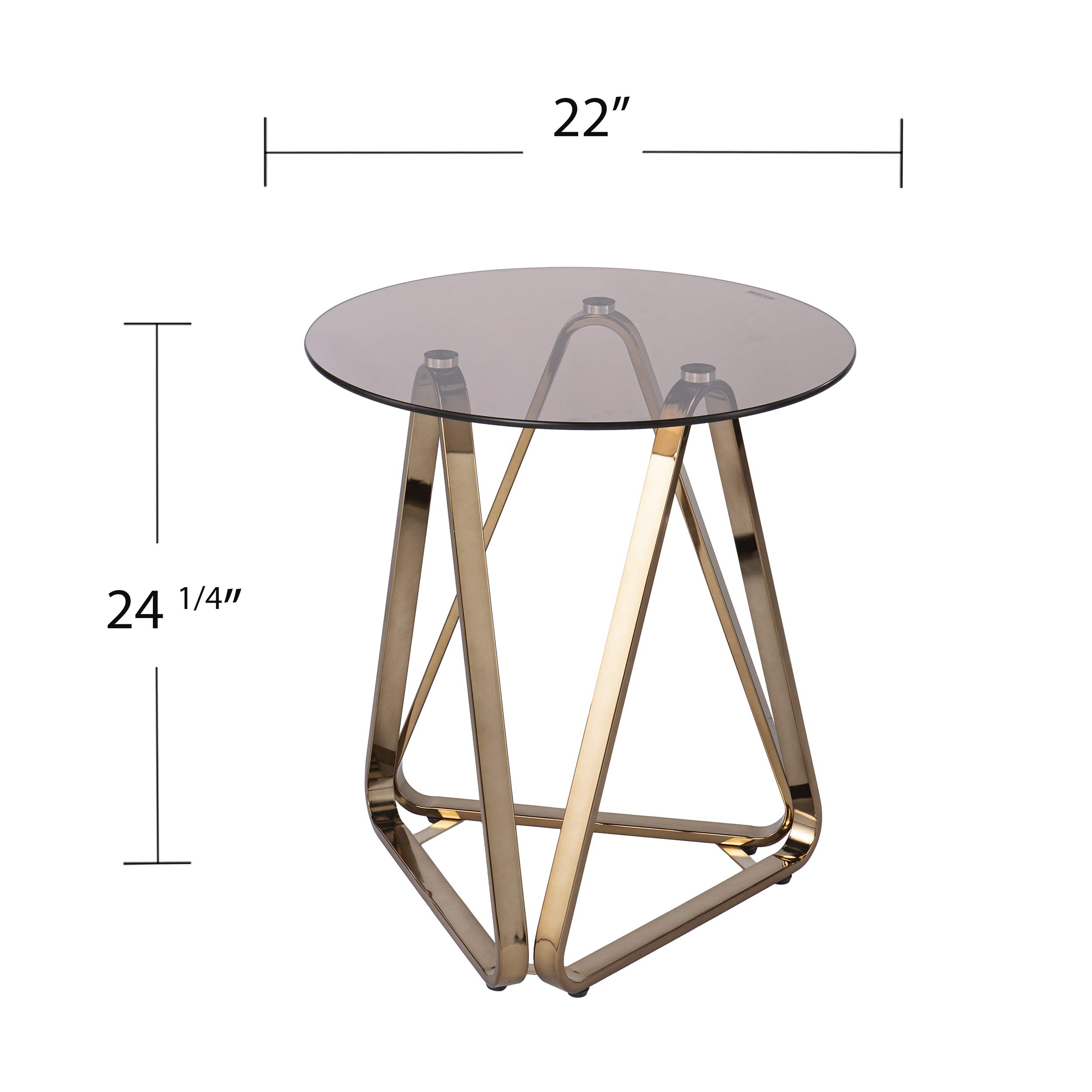 SEI Furniture Stondon End Table - Standard Size, Champagne Gold Finish - Perfect for Living Room, Bedroom, or Office Side Table