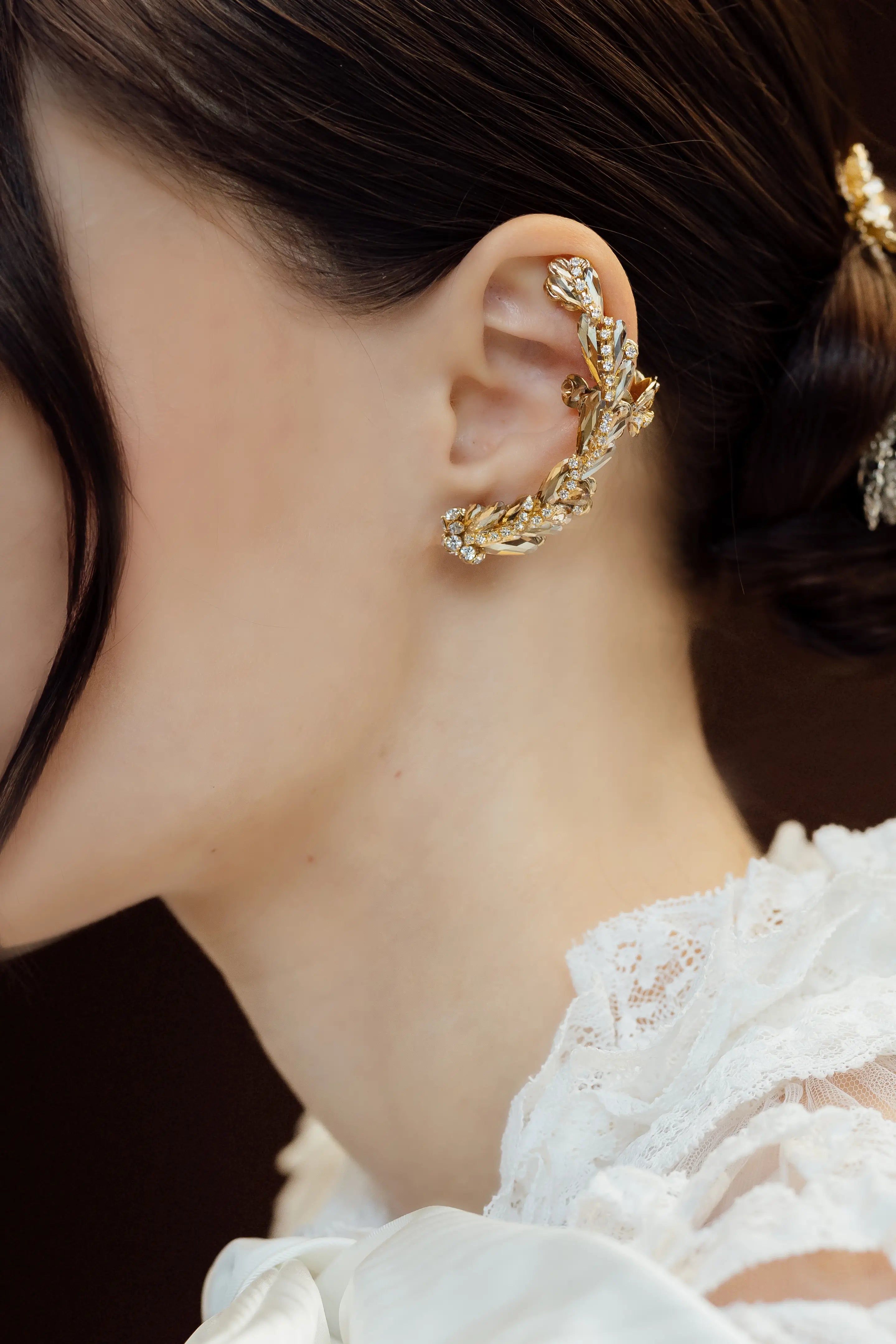 AURELETTE Elegant Ear Crawler Earrings for Women - Dainty Gold Plated Hoop Earrings for Everyday Wear & Special Occasions
