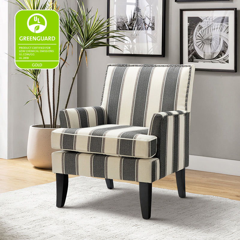 Bradley Armchair - Modern Accent Chair for Living Room, Bedroom & Office - Comfortable Upholstered Lounge Chair with Sturdy Wooden Legs - Perfect for Relaxing, Reading & Decorating Your Home