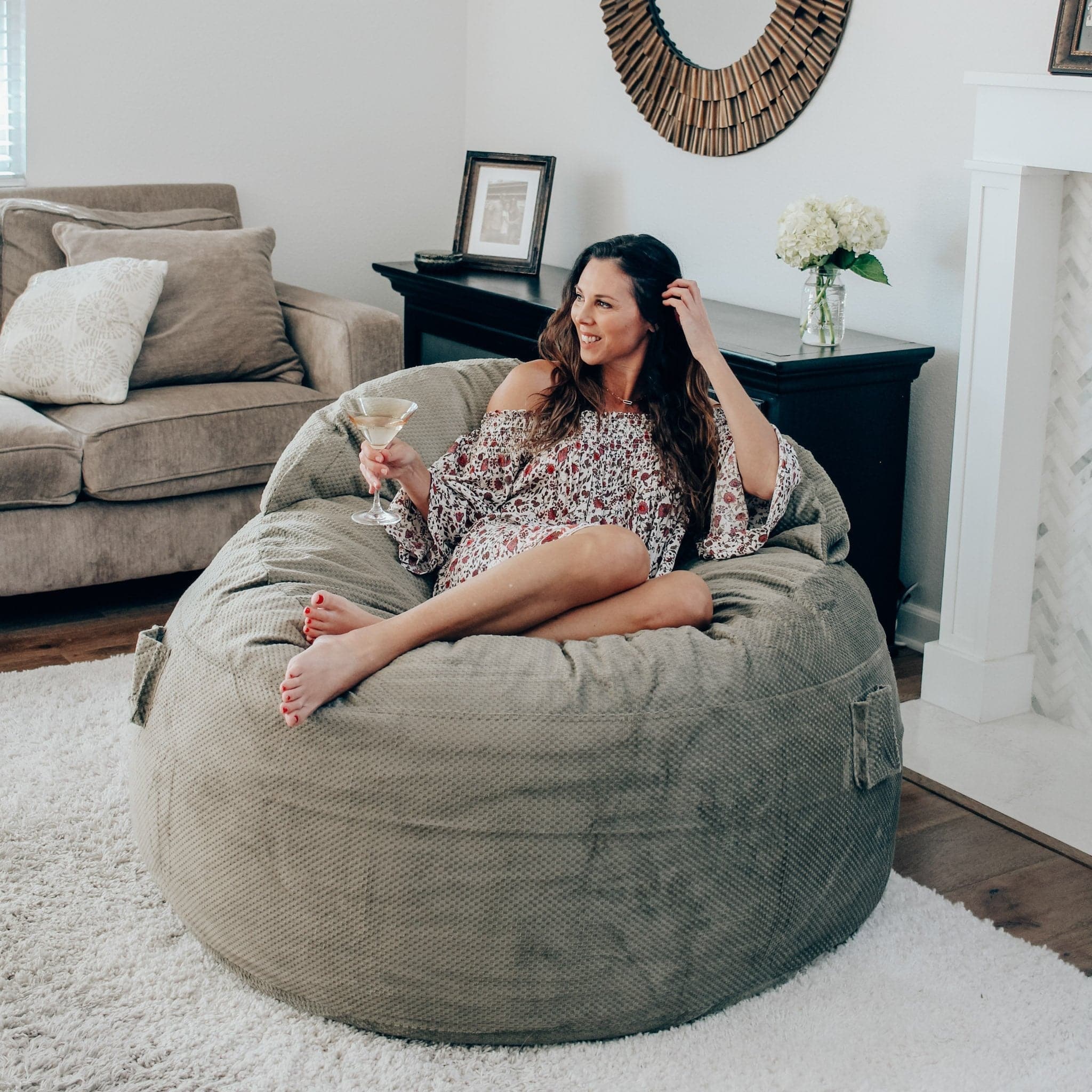 Premium Adult Bean Bag Chair - Extra Large Size, Super Soft NEST Chenille Fabric - Perfect for Living Room, Bedroom, Gaming & Relaxation