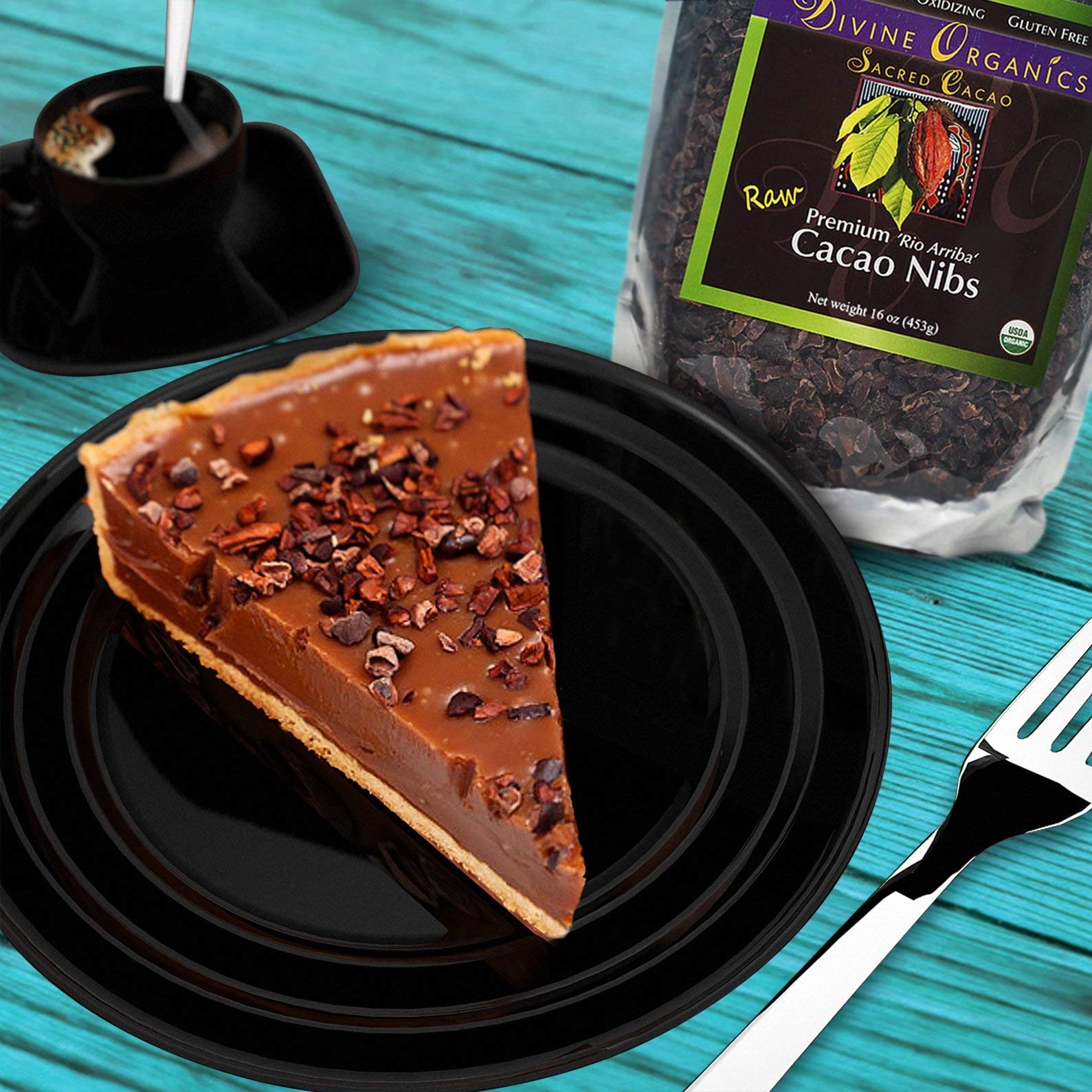 Divine Organics Raw Cacao Nibs 16oz - USDA Certified Organic Premium Rio Arriba Cacao - High in Magnesium & Antioxidants - Perfect for Smoothies, Baking, Snacks, Salads & Trail Mixes - Healthy Chocolate Chips Alternative - Great for Energy Boosting & Healthy Desserts