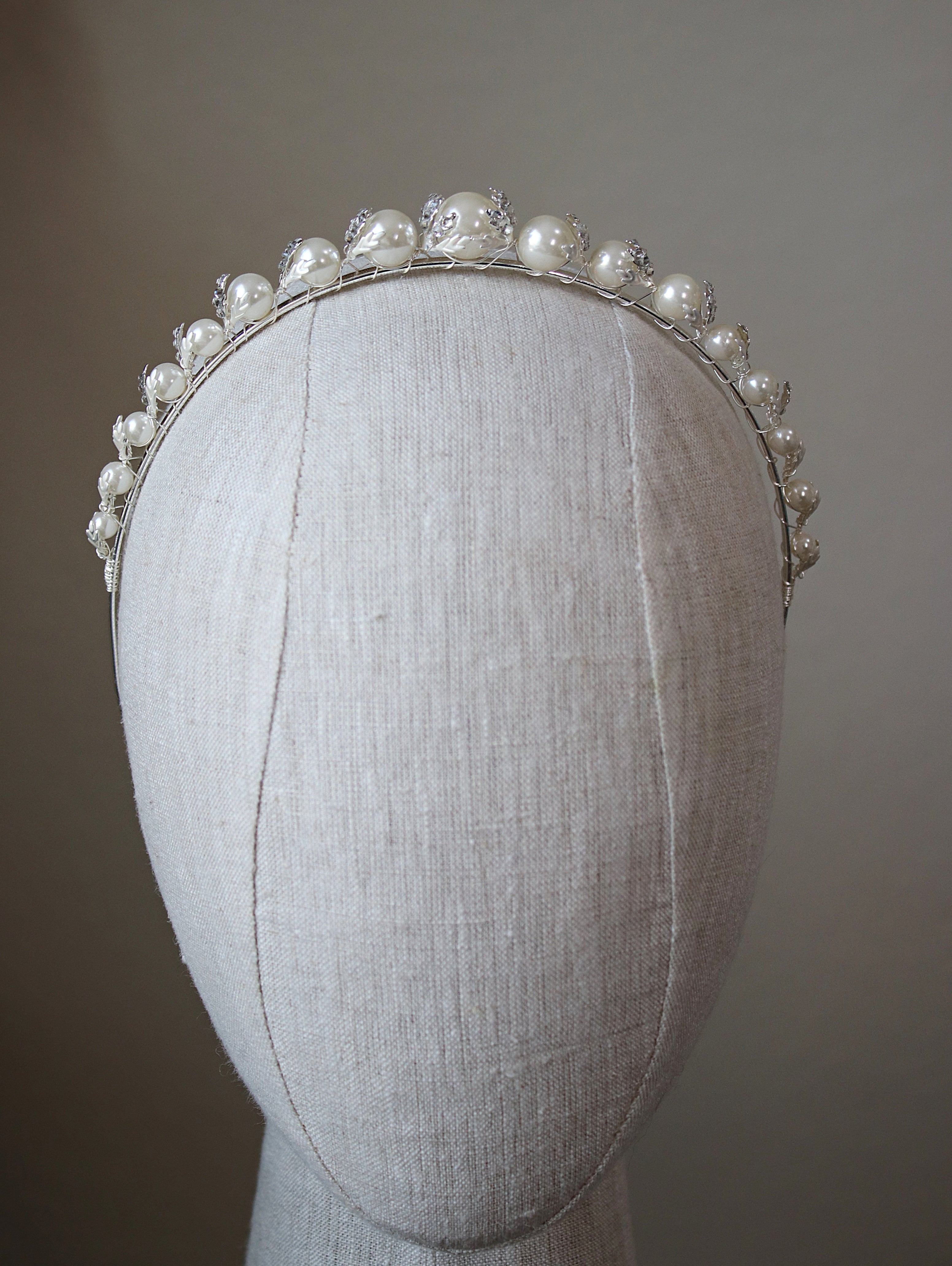 Elegant BETTINA Crystal & Pearl Headband Tiara for Women - Perfect for Weddings, Prom, Parties & Special Occasions