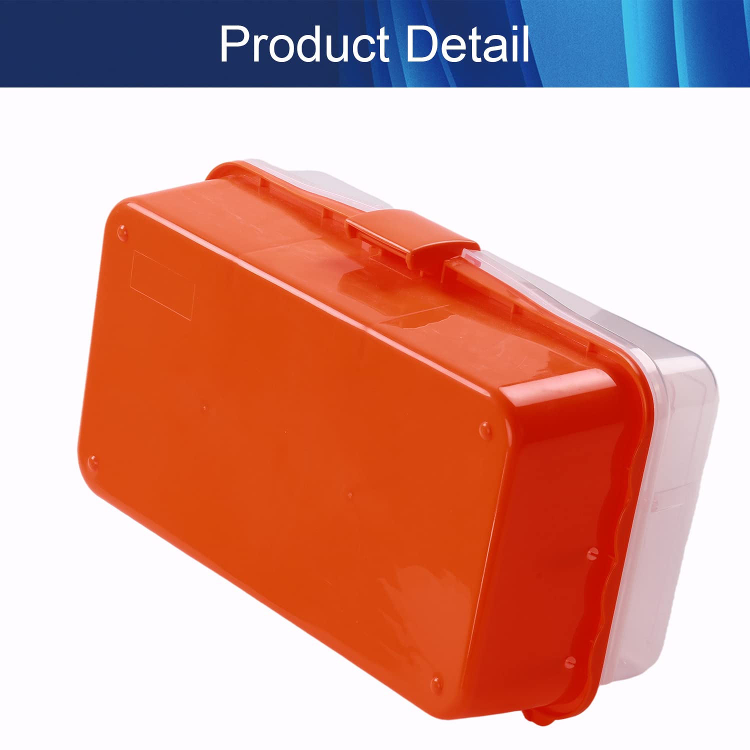 3-Tier Portable Folding Tool Box with Cantilever Tray - 13 x 7.9 x 5.9 Inches Orange Plastic Hardware Organizer for DIY, Home Repair, Car Maintenance & Worksite Storage (1 Pack)
