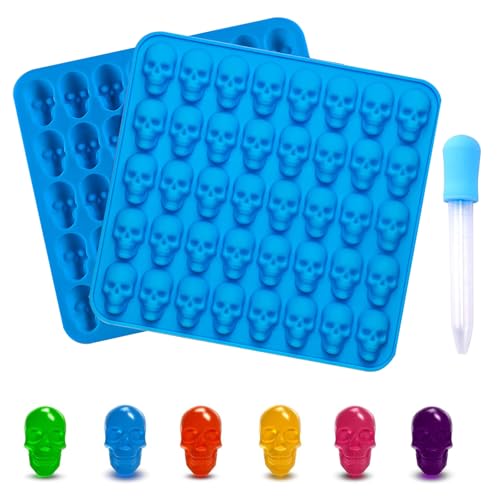Blue-small skull chocolate molds