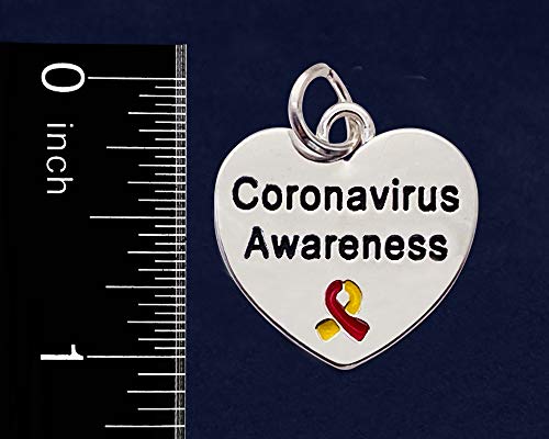Virus Awareness Heart Charm Retractable Bracelets - Bulk Wholesale Promotional Bracelets for Fundraising Events, Charity Drives & Disease Prevention Campaigns | Perfect for COVID-19 Awareness, School Fundraisers & Health Safety Events