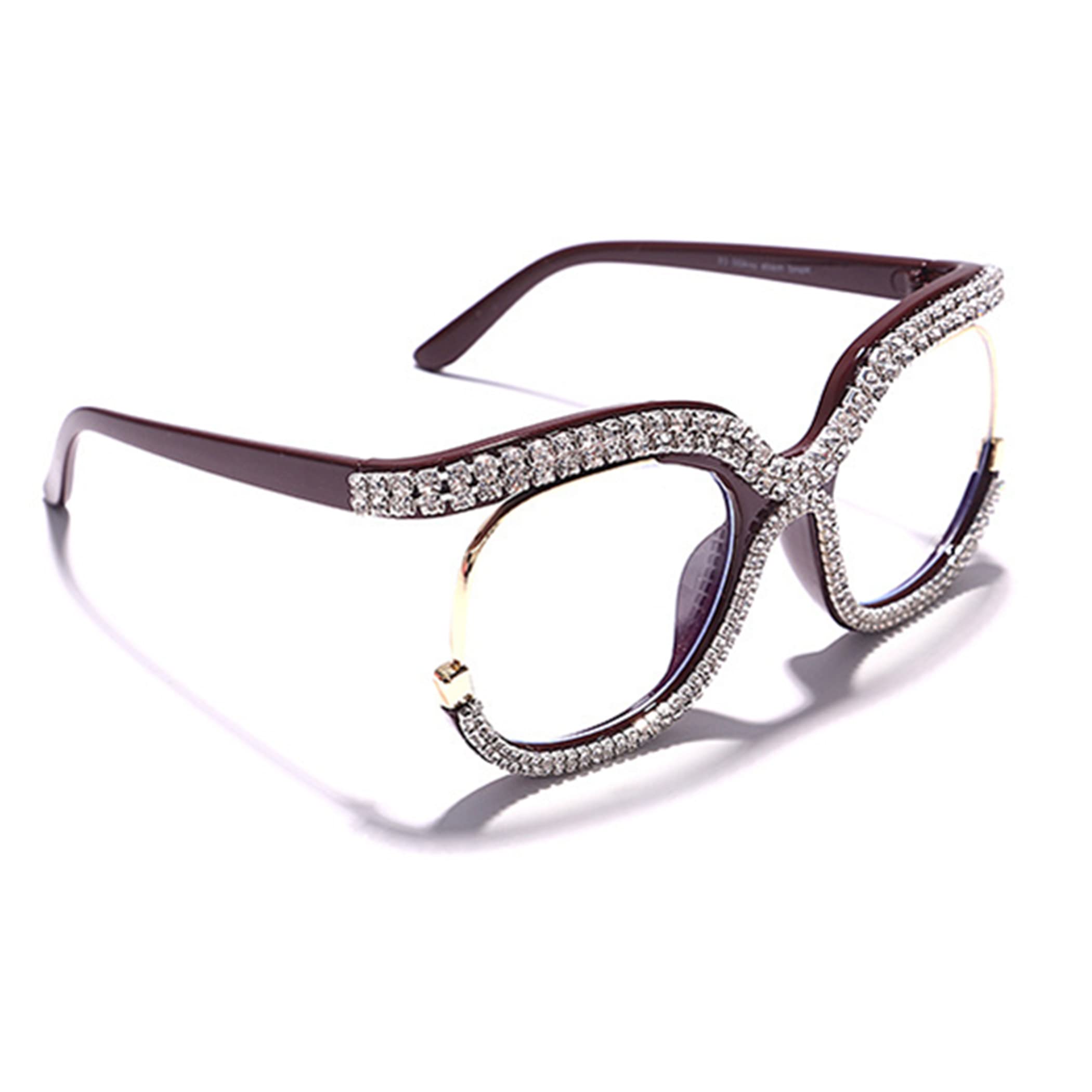 Stylish Cat Eye Blue Light Glasses for Women - Rhinestone Readers for Work & Screen Time