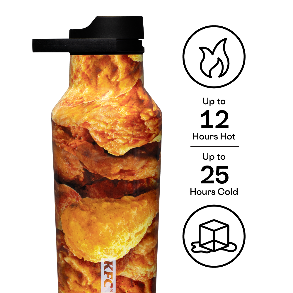 KFC x Corkcicle Sport Canteen - Insulated Stainless Steel Water Bottle for Travel, Gym & Outdoor Activities | Leakproof & Sweatproof Design | Perfect for Sports, Hiking & Daily Use
