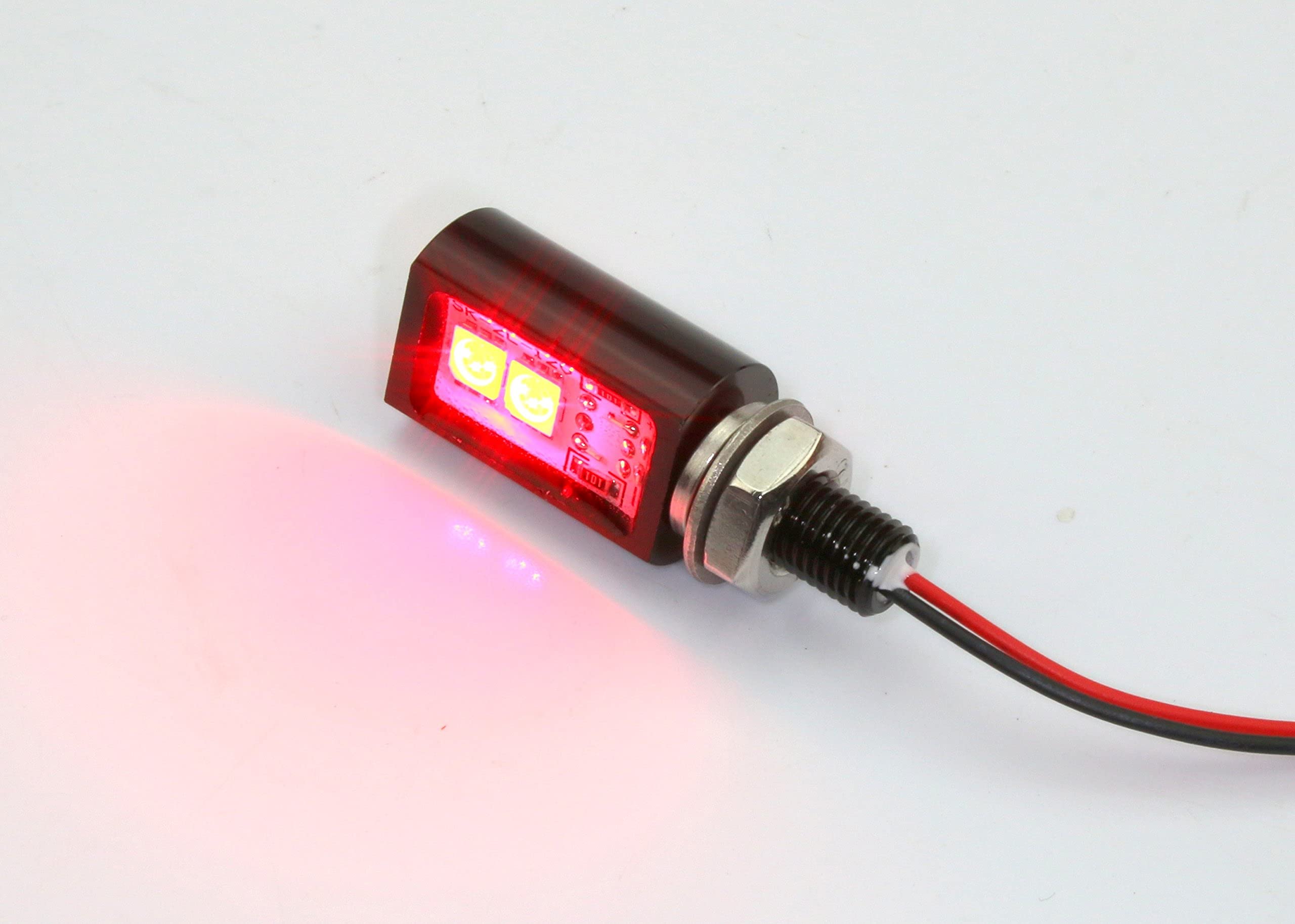 12V Red LED Pilot Lights Instrument Panel Light with Switch - Durable 12 Volt DC Post Light for Marine, Automotive, and Industrial Control Panels