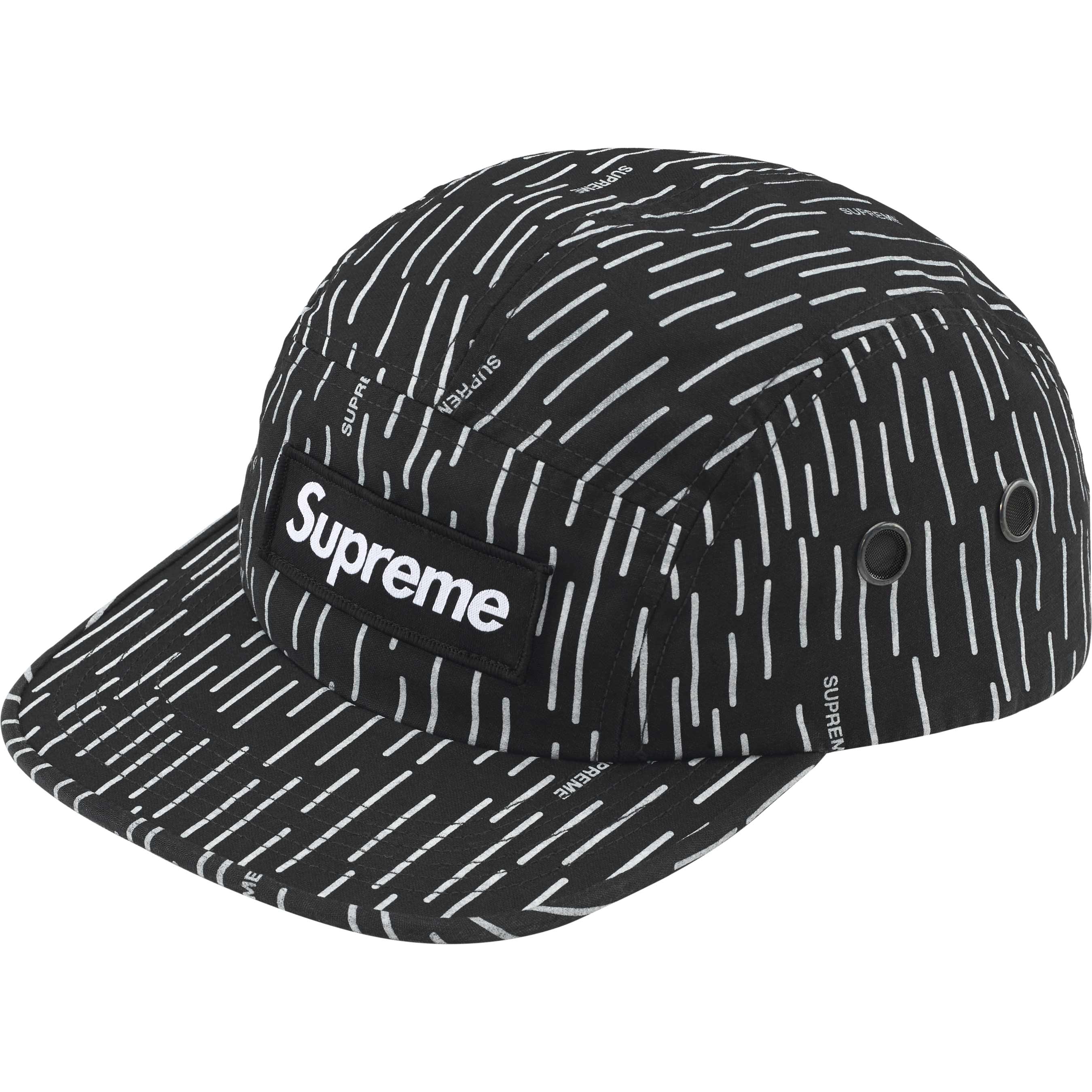 Supreme FW24 Military Camp Cap Black Raindrop - Stylish & Durable Unisex Hat for Outdoor Adventures, Streetwear Fashion & Casual Wear