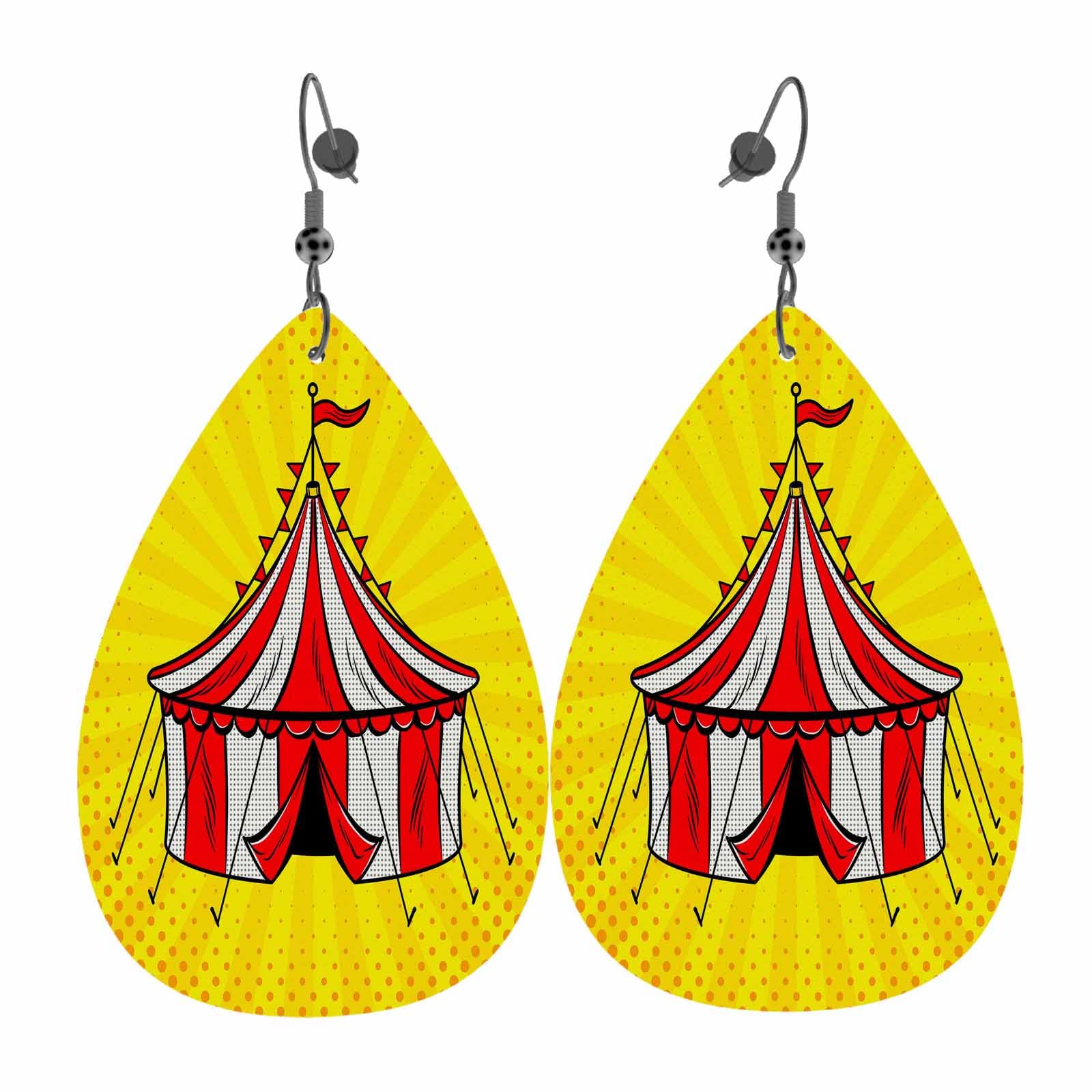 Firefighter Leather Earrings for Women - Double-Sided Dangle Badge & Cross Symbol Teardrop Earrings - Lightweight Leaf Design for Fireman & Firetruck Lovers - Perfect for Everyday Wear, Gifts & Firefighter Appreciation Events