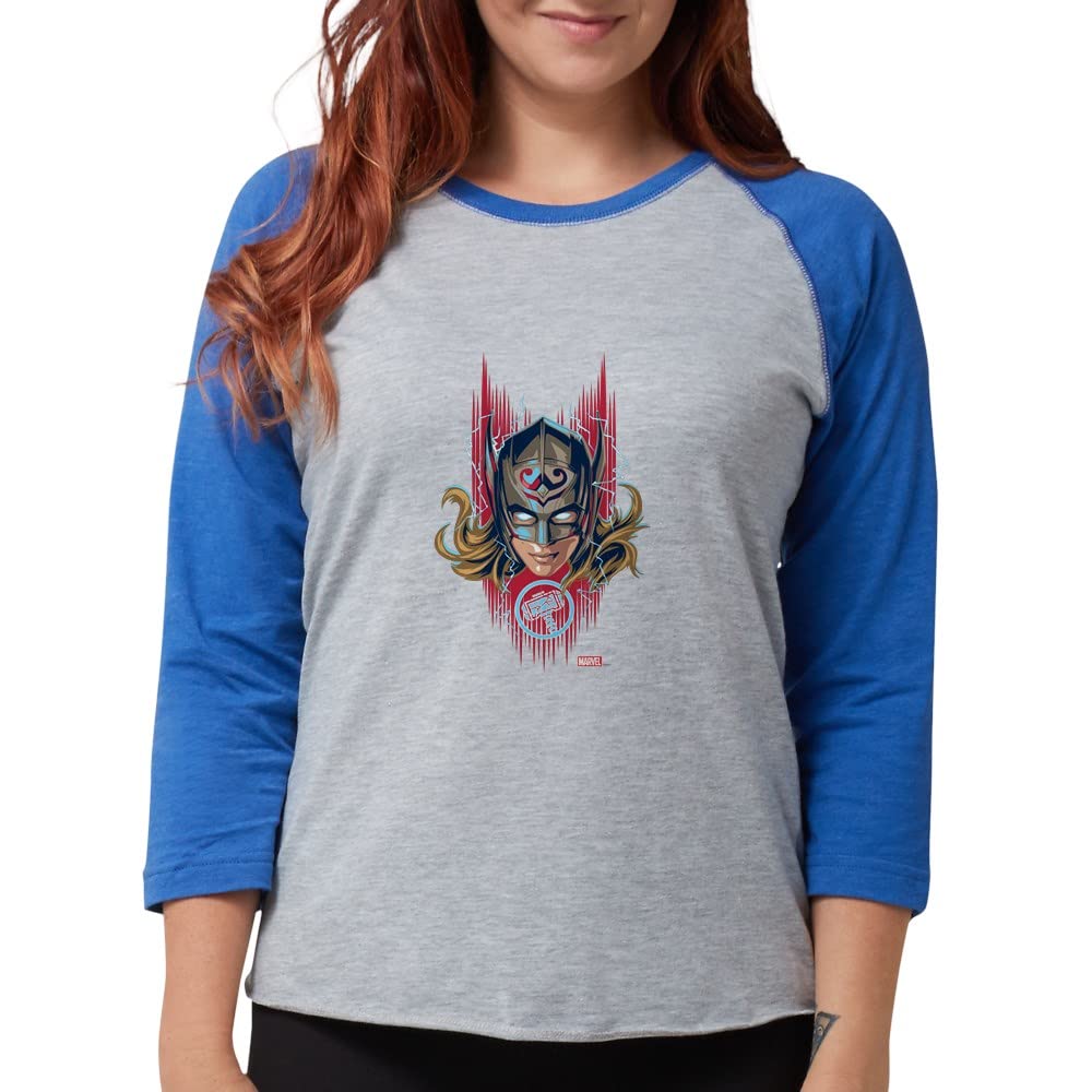 Mighty Thor Red Lightning Women's Baseball T-Shirt | Marvel Superhero Graphic Tee | Casual Wear & Cosplay Outfit