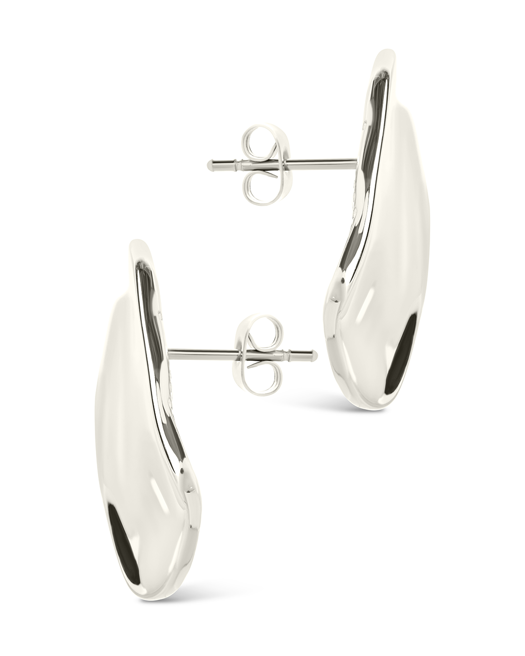 Vivien Sterling Silver Molten Square Statement Stud Earrings - Elegant & Bold Fashion Jewelry for Women, Perfect for Parties, Weddings & Everyday Wear