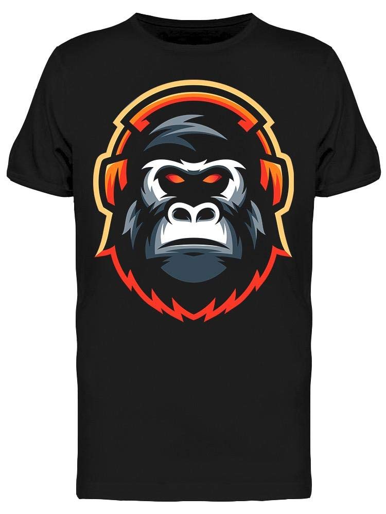 Gorilla Icon Headphones Graphic T-Shirt for Men - Trendy Casual Streetwear Tee for Music Lovers, Gym, and Everyday Wear