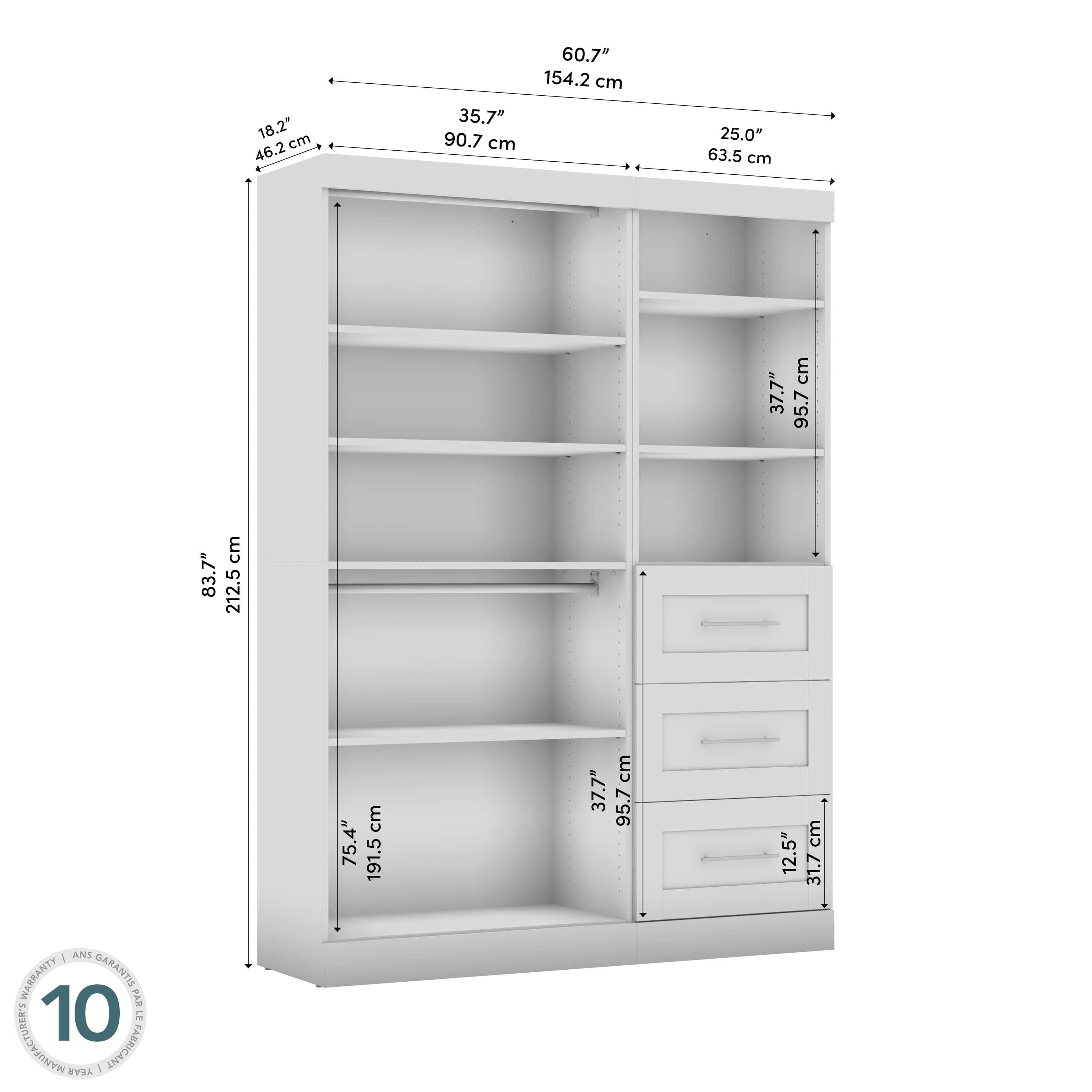 61W Closet Organizer with 7 Color Options - Space Saving Storage Solution for Bedroom, Closet & Wardrobe Organization