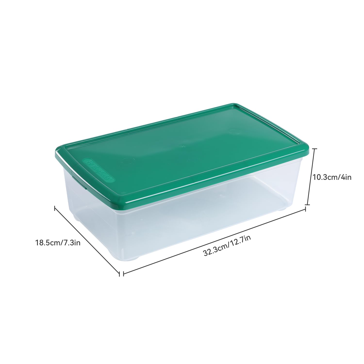 Stackable Clear Plastic Storage Bins with Lids - 12 Pack 6 Quart Organizer Containers, Latching Storage Box for Home, Office & Pantry Organization (Green) - Perfect for Closet, Kitchen & Garage Storage