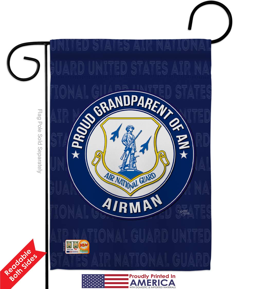 Official National Guard Air Force Proud Grandparent Garden Flag Kit - Double-Sided 28x40 Inch Military Yard Banner for Veterans & Retirees | Perfect for Armed Forces Day, Memorial Day & Patriotic Home Decor
