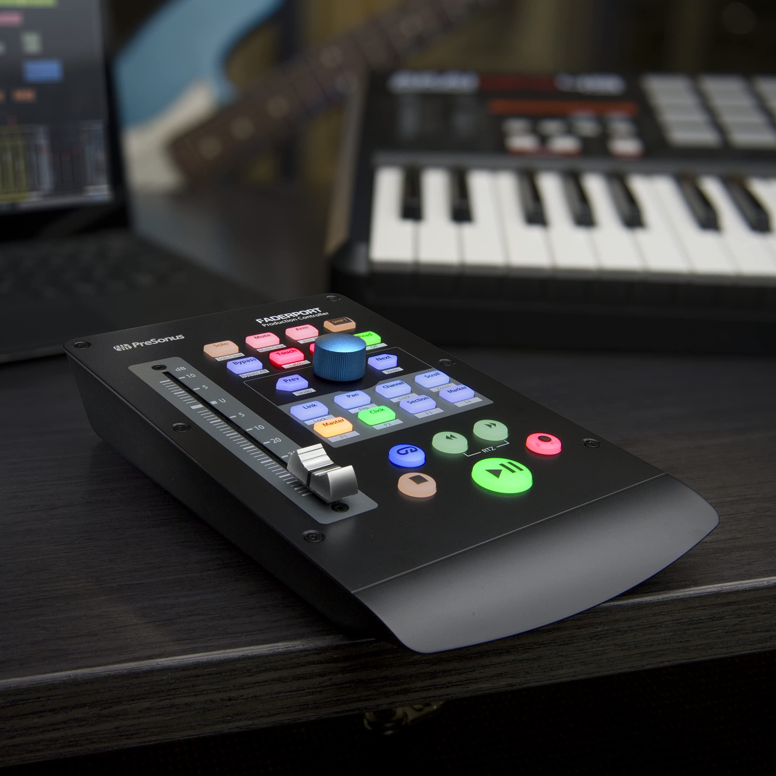 PreSonus Faderport USB DAW Controller with Studio One Artist & Ableton Live Lite - Professional Music Production Control Surface for Recording, Mixing & Home Studio Use