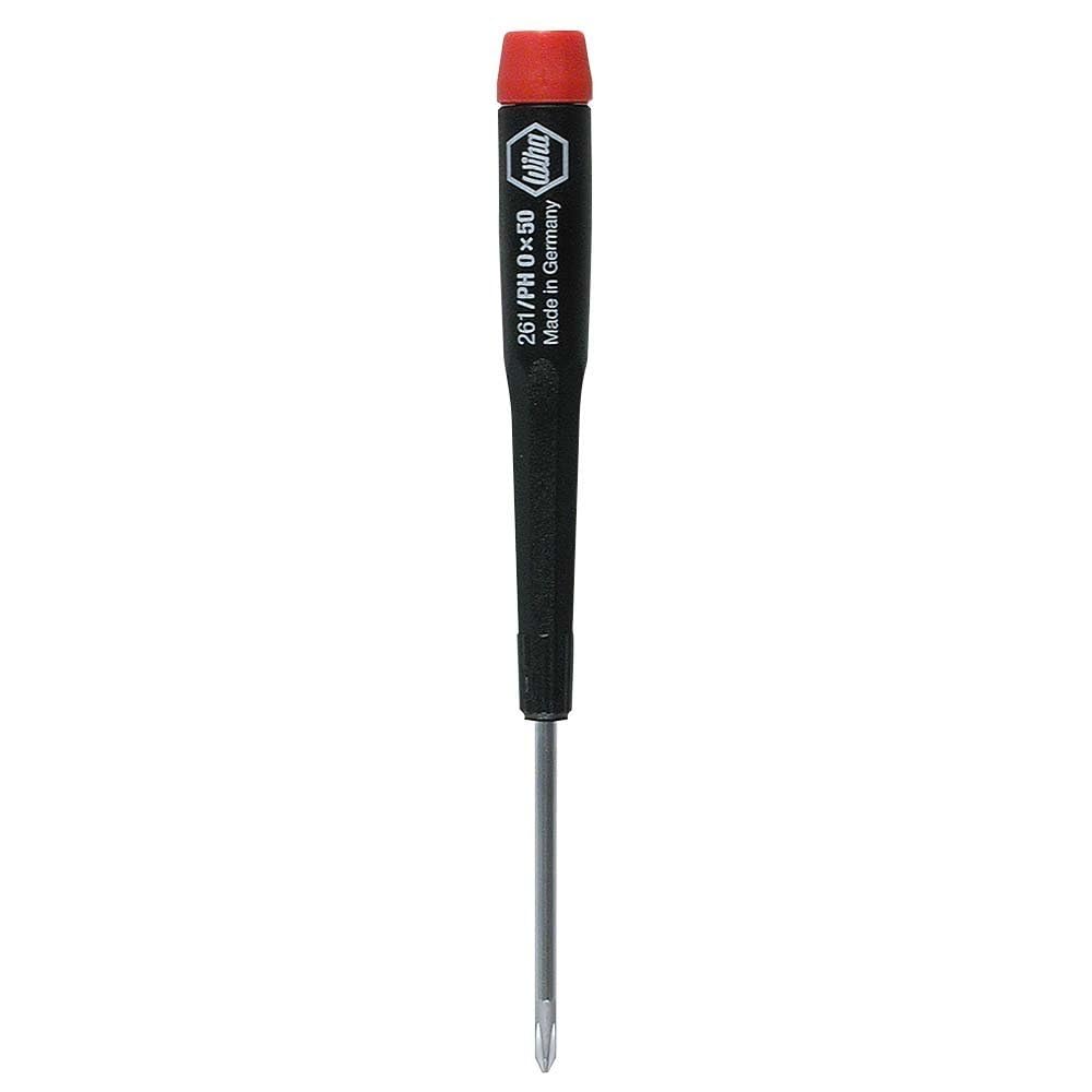 Wiha 96105 Phillips Screwdriver with Precision Handle, 0 x 50mm - Professional Precision Screwdriver for Electronics, Jewelry & Small Appliance Repair