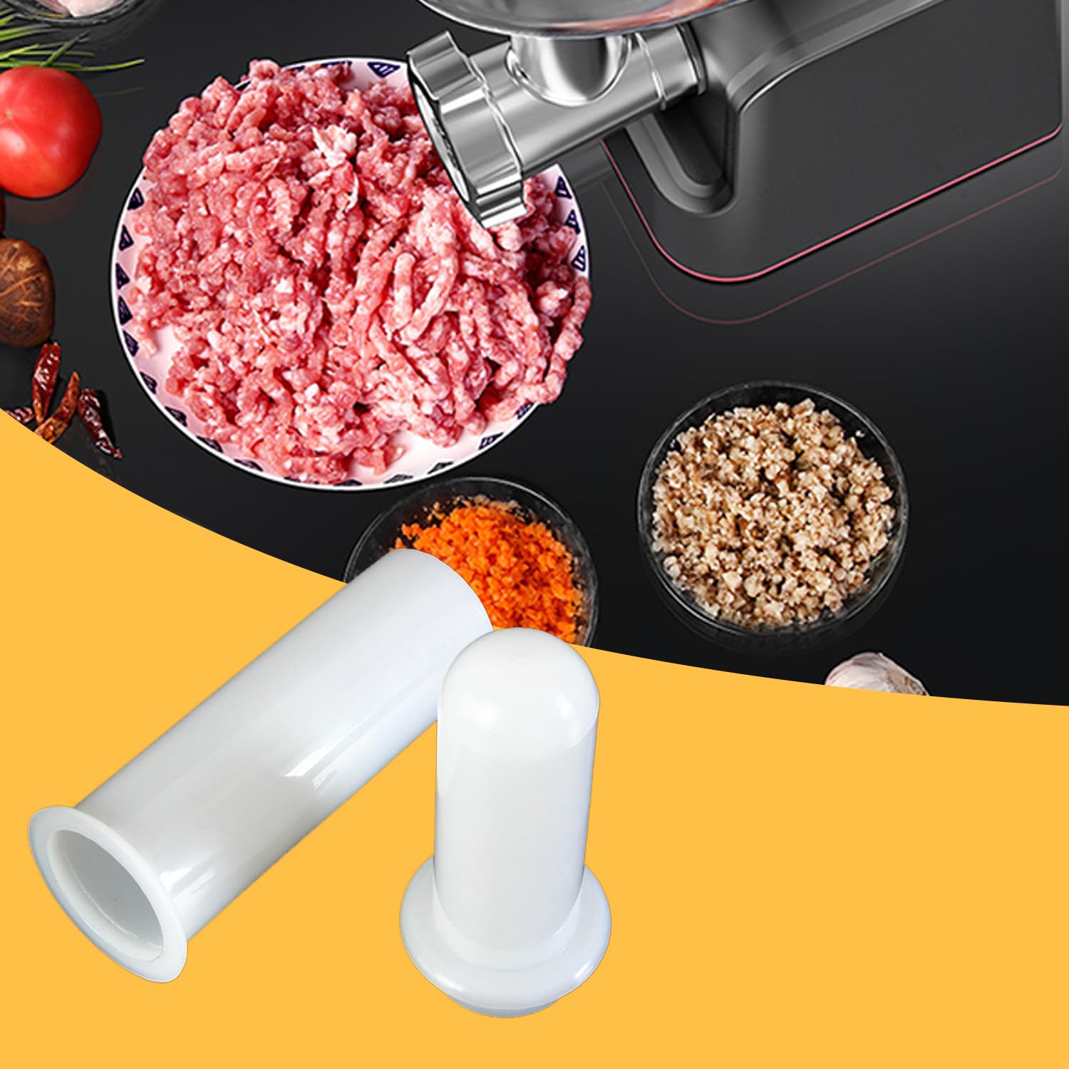8.5 Inch Plastic Meat Pusher for Sausage Maker & Meat Grinders - Food Grade Safe - Perfect for Home Kitchen, Butcher Shop & Sausage Making Accessories